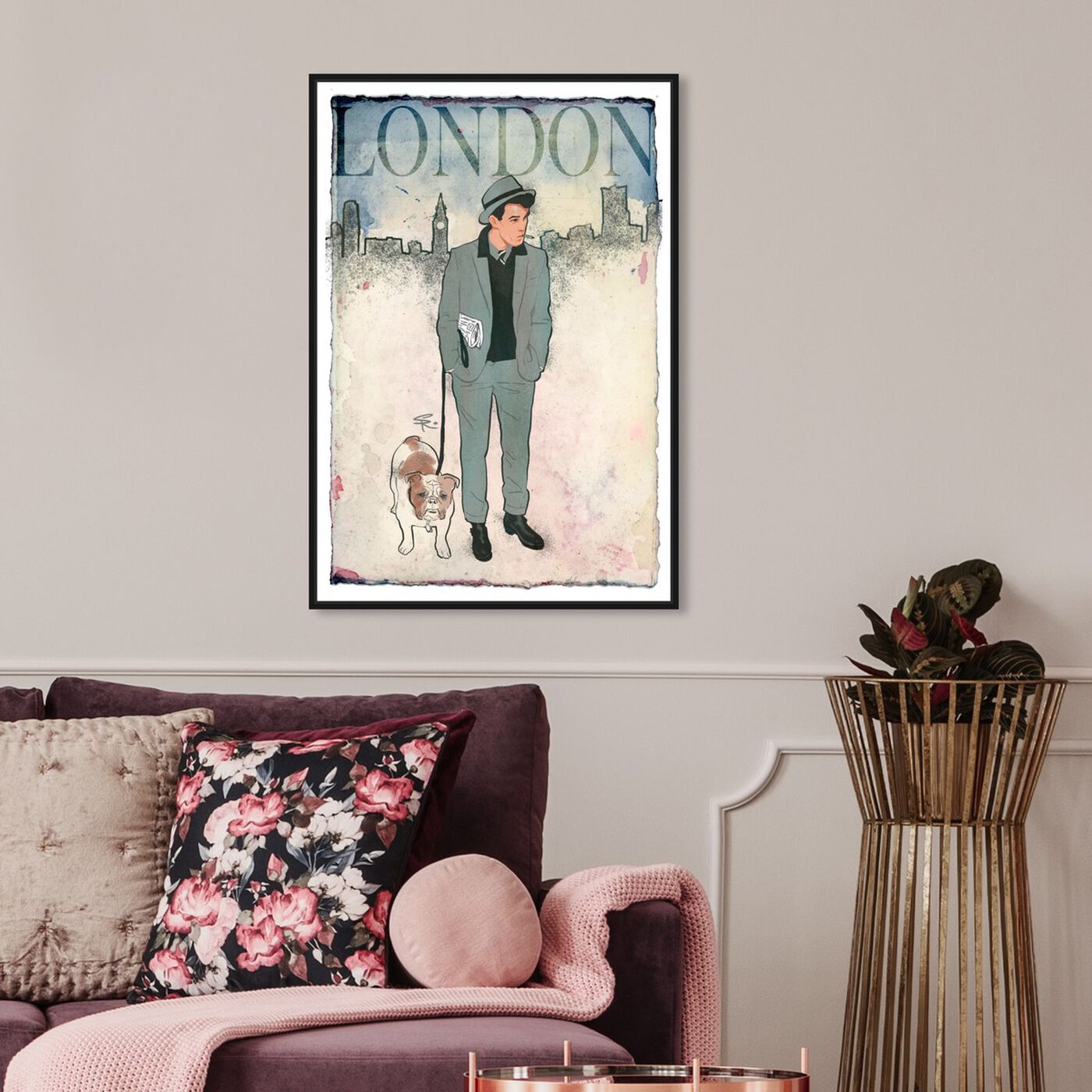 Hanging view of Esquire Gentleman II featuring cities and skylines and european cities art.