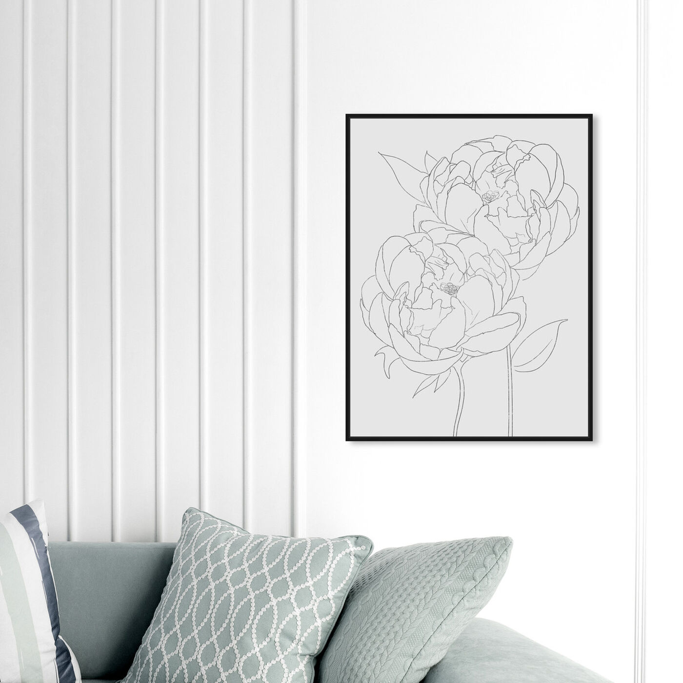 Hanging view of Peonies featuring floral and botanical and florals art.
