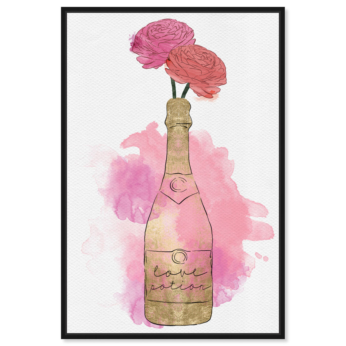 Front view of Champagne and Flowers featuring drinks and spirits and champagne art.