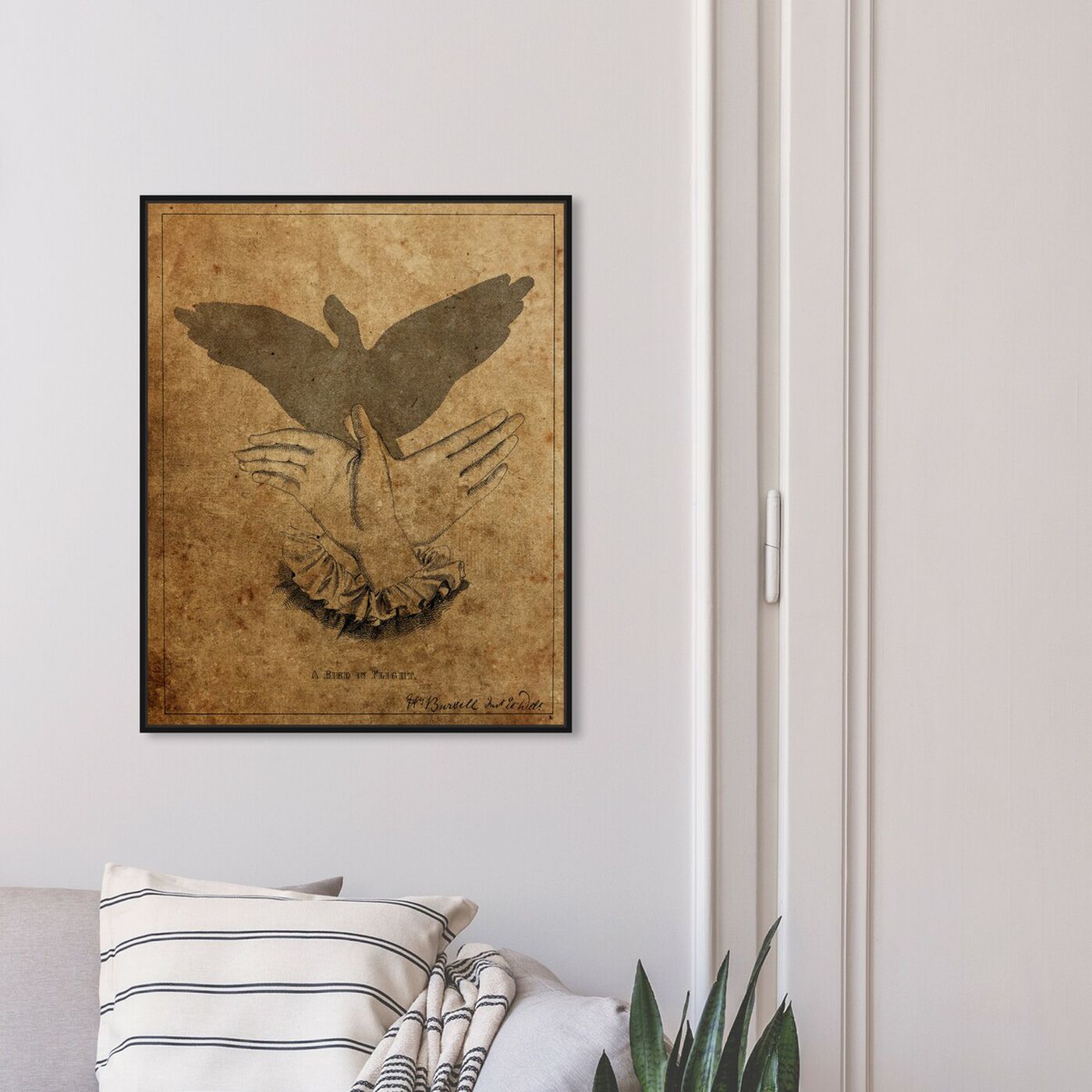 Hanging view of Flying Bird featuring classic and figurative and classic art.