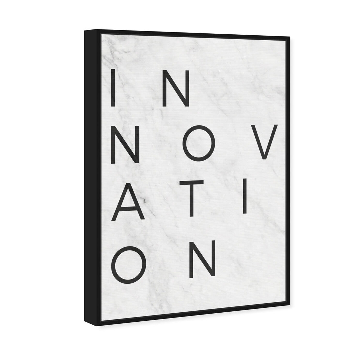 Angled view of Innovation Minimalist Marble Paper featuring typography and quotes and motivational quotes and sayings art.