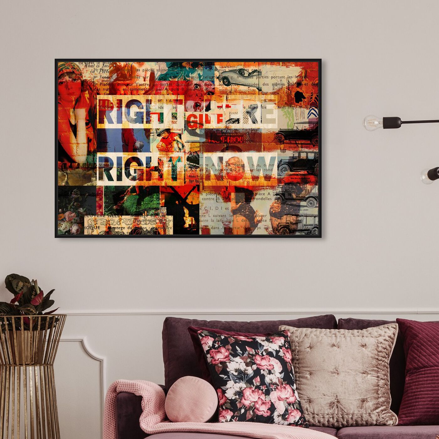 Hanging view of Right Here featuring typography and quotes and quotes and sayings art.