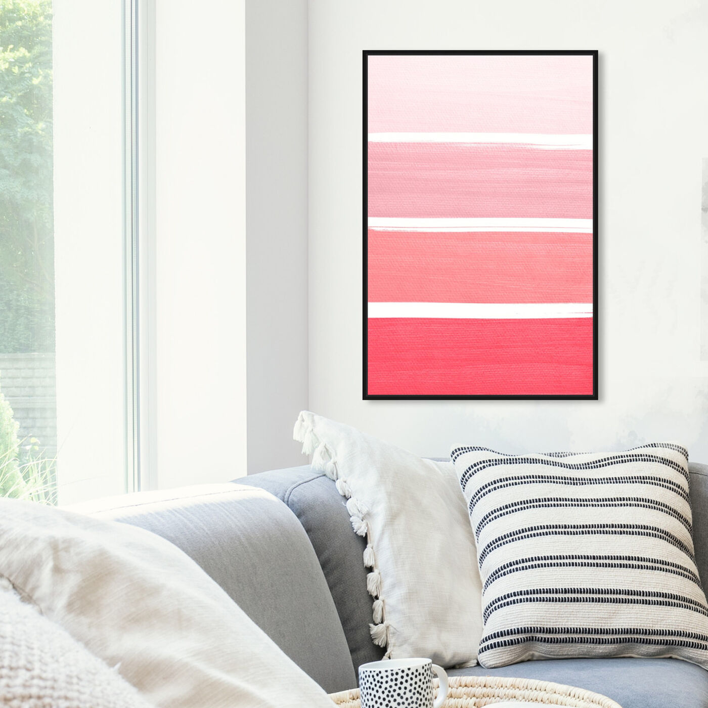Hanging view of The Right Shade of Pink featuring abstract and geometric art.
