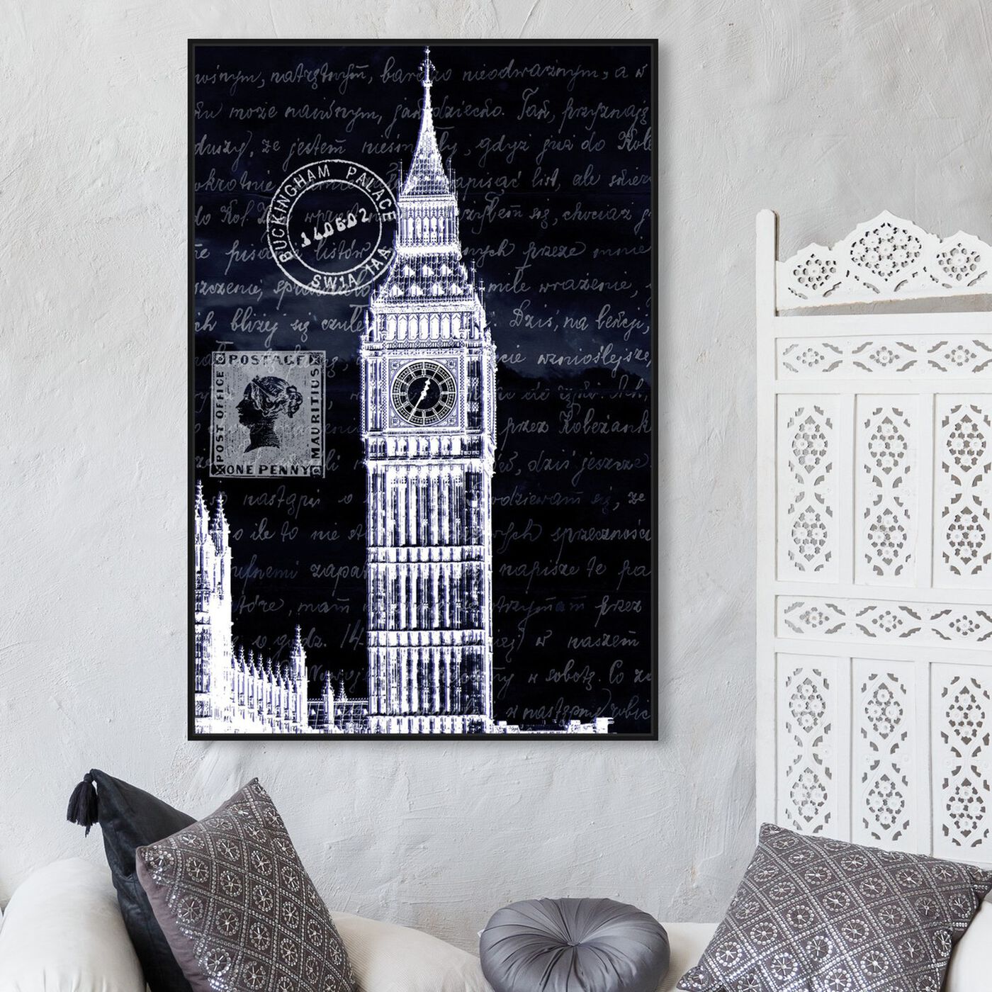 Hanging view of Letters to Big Ben Night featuring architecture and buildings and european buildings art.