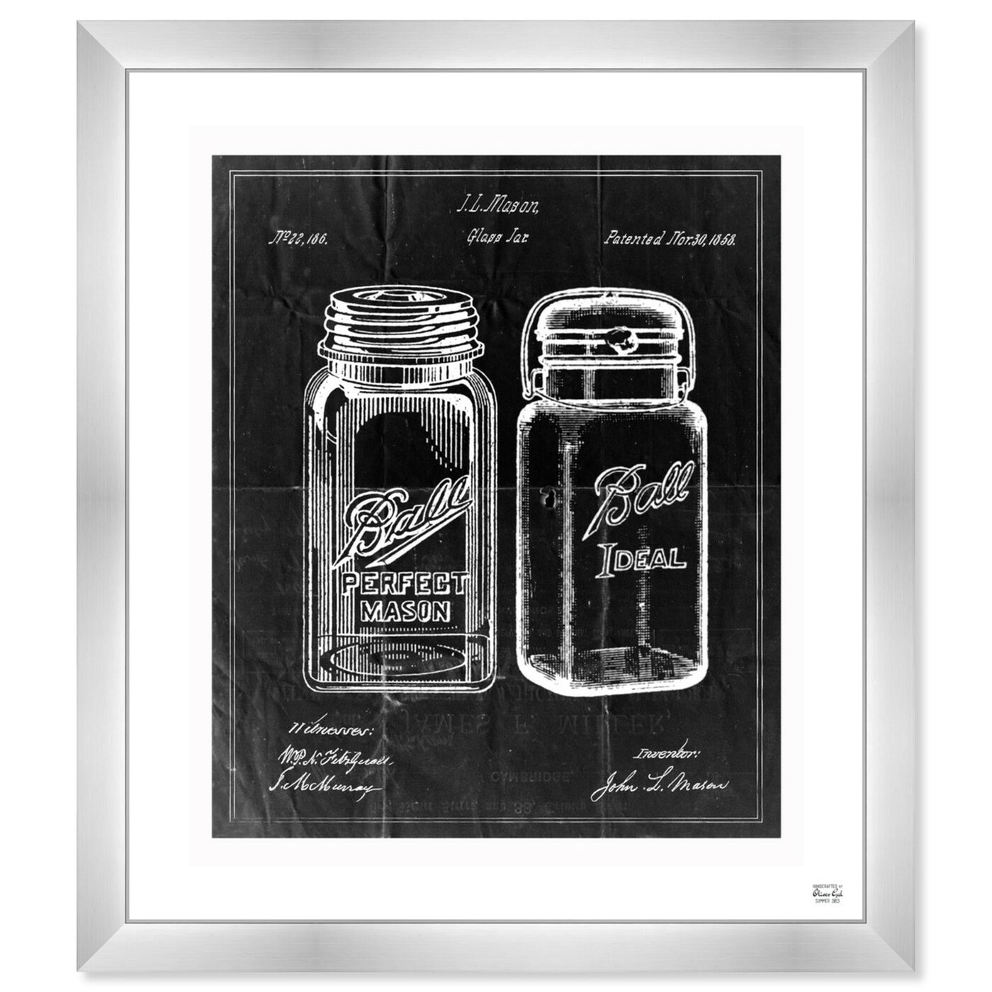 Front view of Mason Jar - Adapted 1853 - Noir featuring food and cuisine and kitchen art.