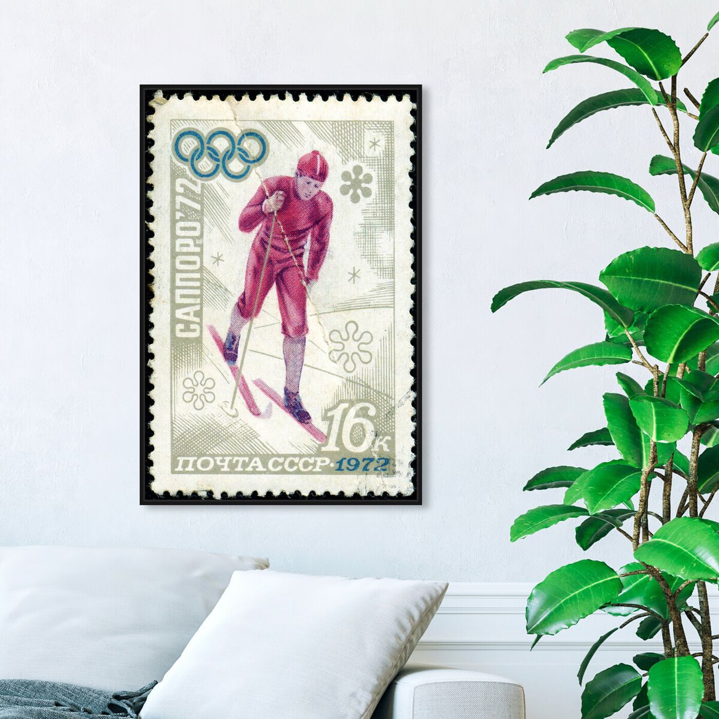 Hanging view of Winter of 1972 featuring sports and teams and skiing art.