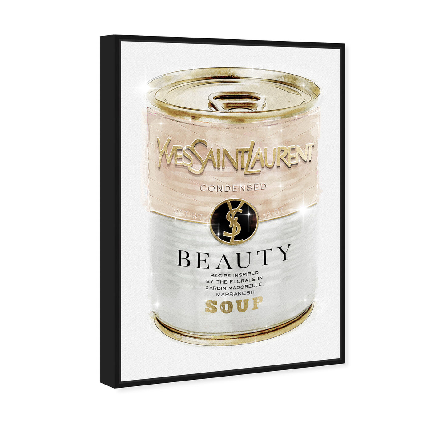 Angled view of Yves Beauty Soup Can Nude featuring fashion and glam and cans art.