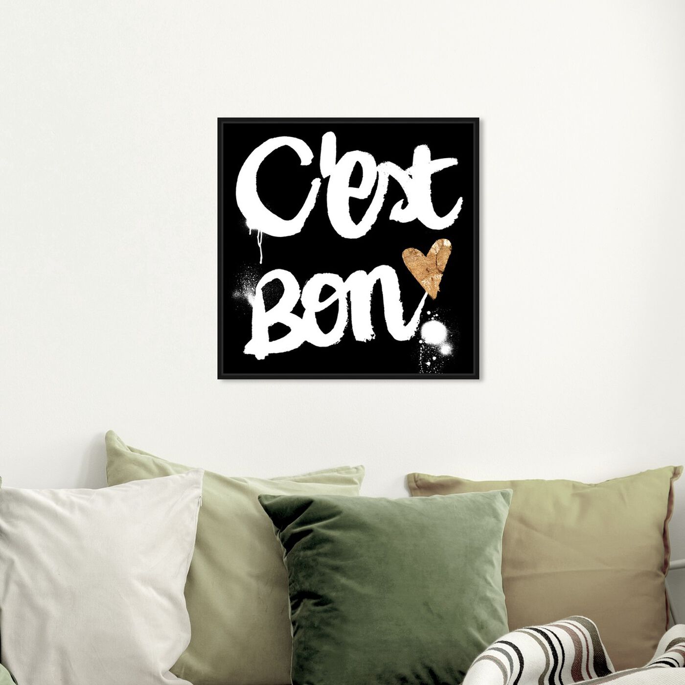 Hanging view of C Est Bon featuring typography and quotes and motivational quotes and sayings art.
