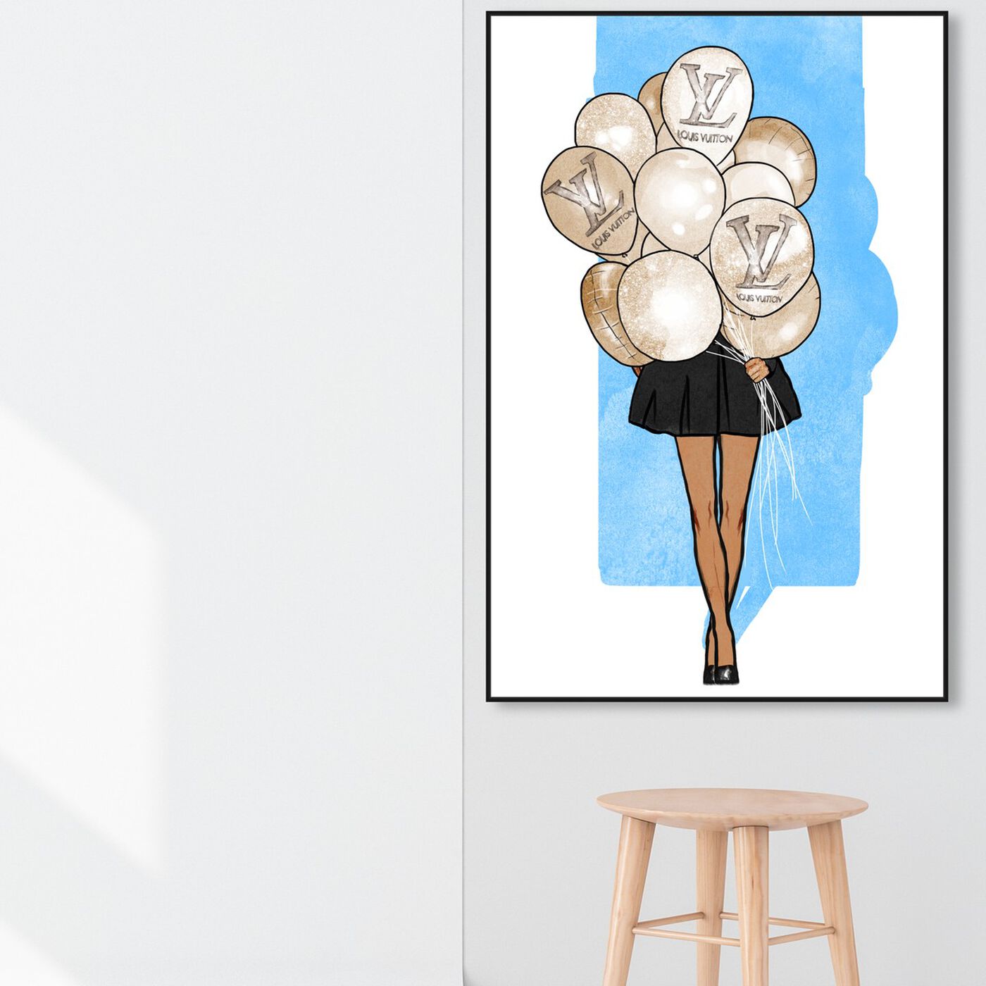 Hanging view of Balloon Girl Blue featuring fashion and glam and fashion art.