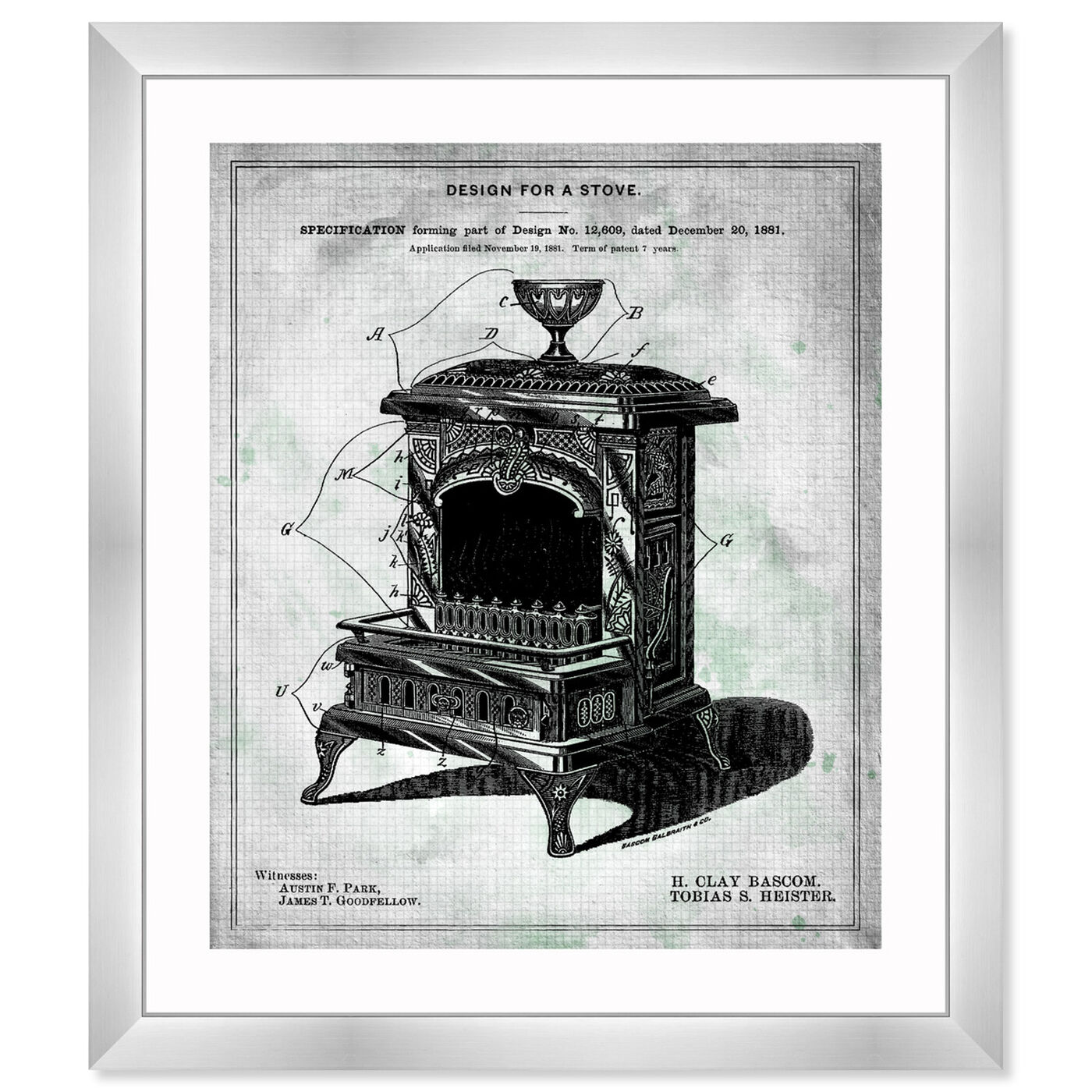 Front view of Design for a Stove V 1881 featuring food and cuisine and kitchen art.