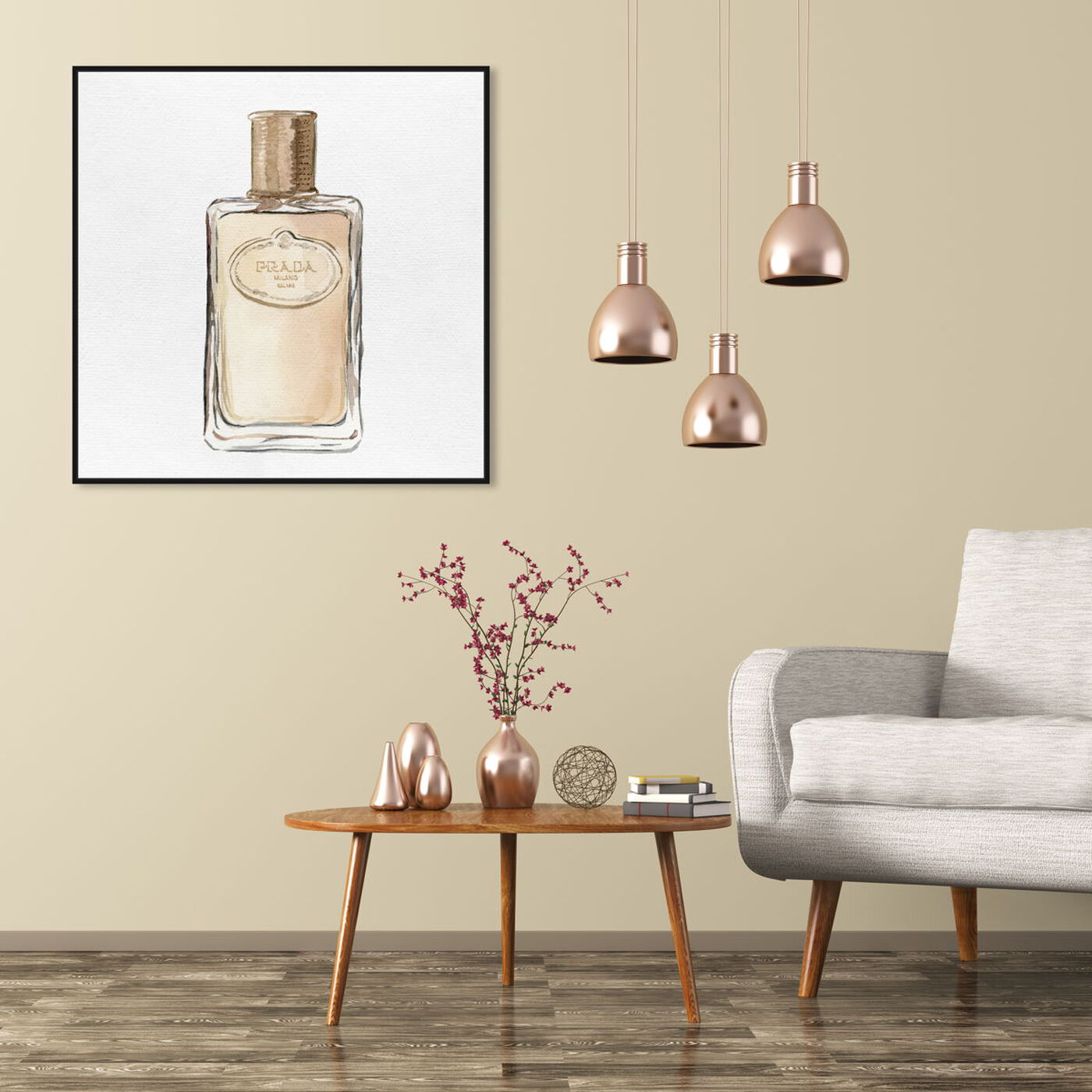 Hanging view of Golden Crystal Bottle featuring fashion and glam and perfumes art.