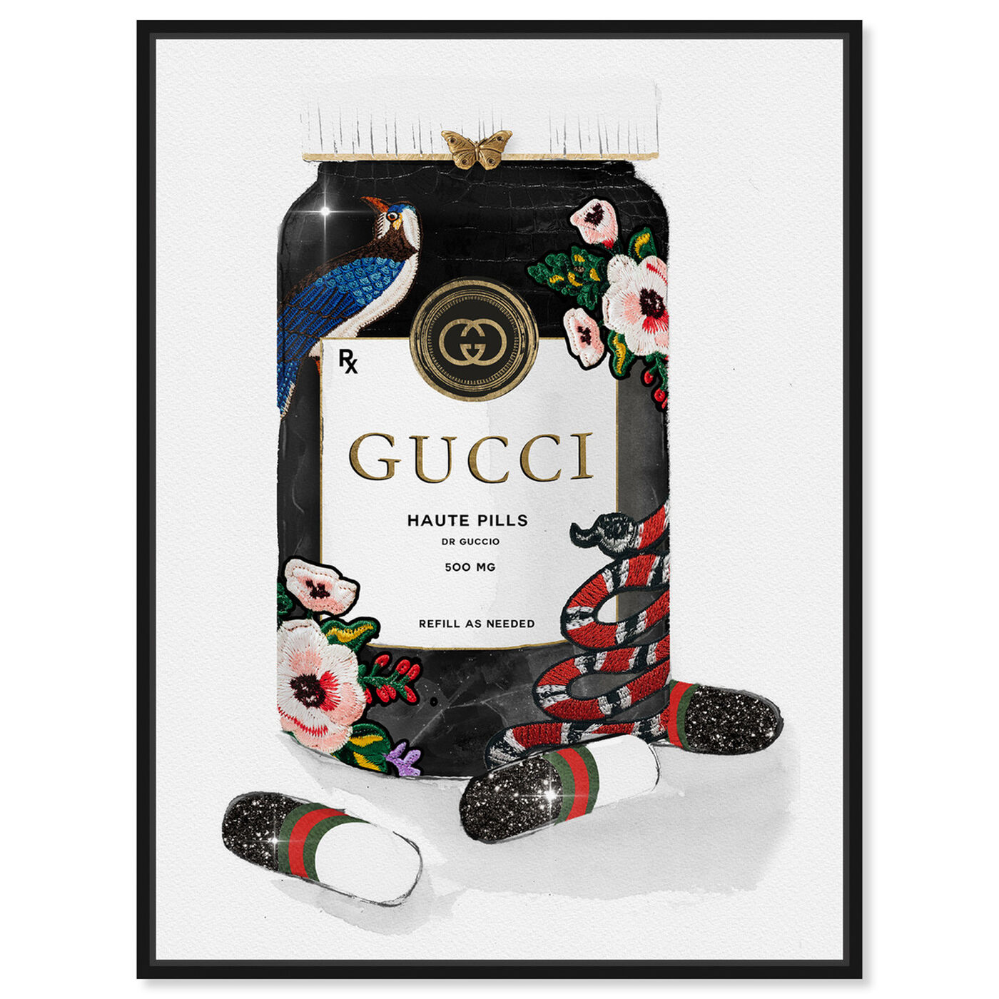 Front view of Glamorous Pills featuring fashion and glam and lifestyle art.
