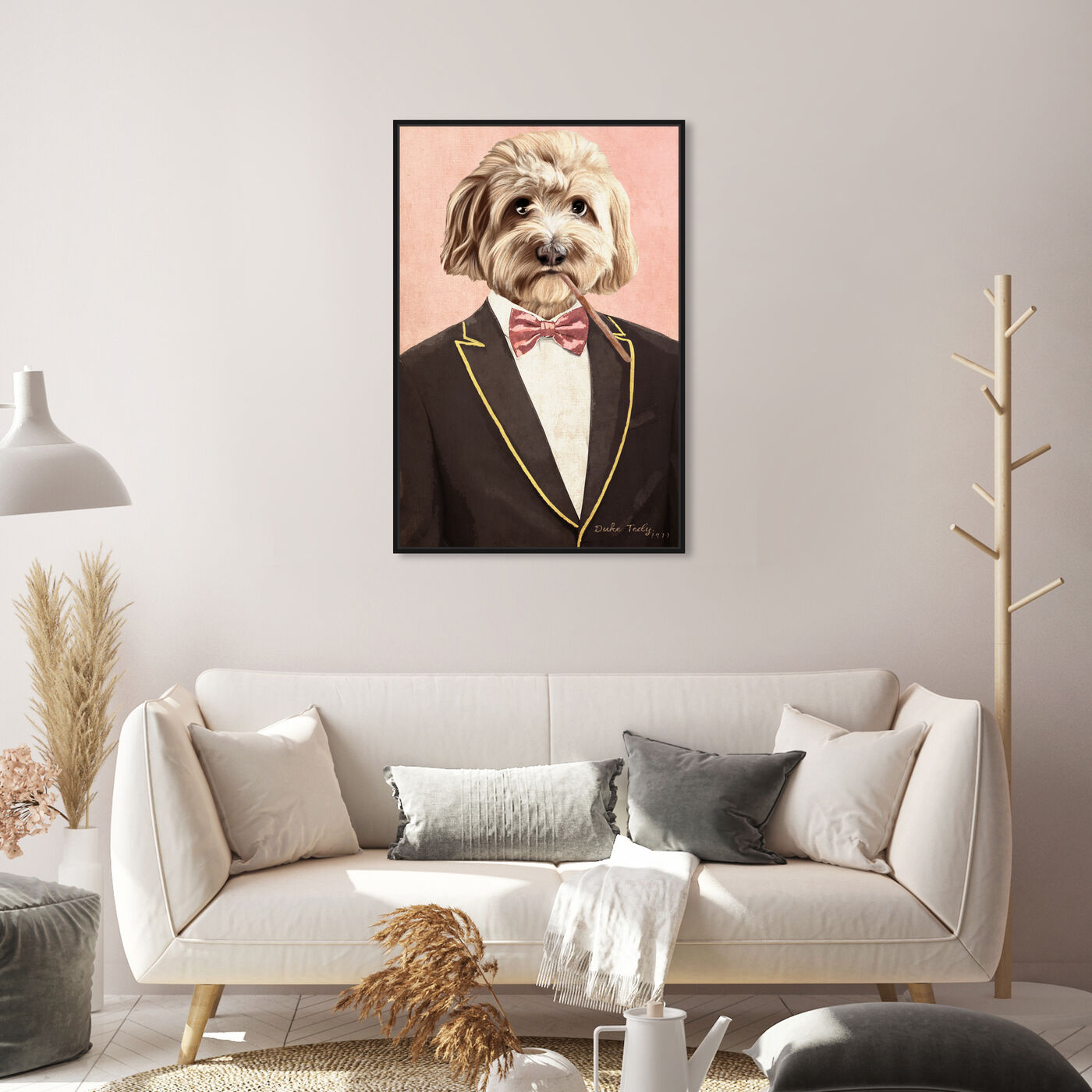 Hanging view of Elegant Duke featuring animals and dogs and puppies art.