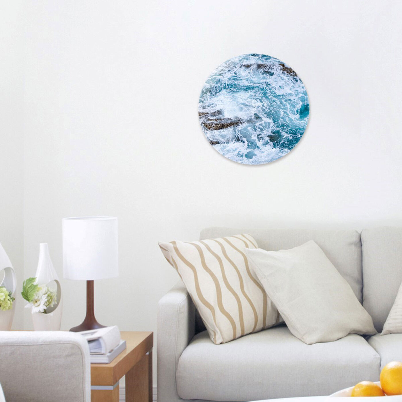 Hanging view of Mermaid Water Round featuring nautical and coastal and coastal art.