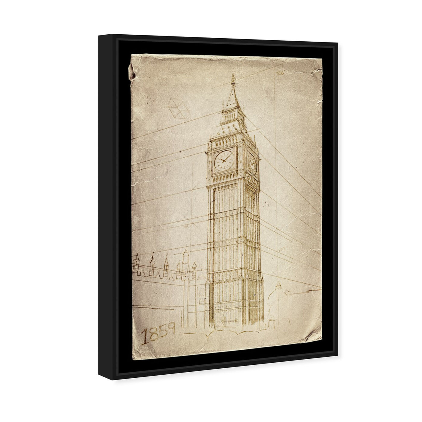 Angled view of Big Ben featuring architecture and buildings and european buildings art.