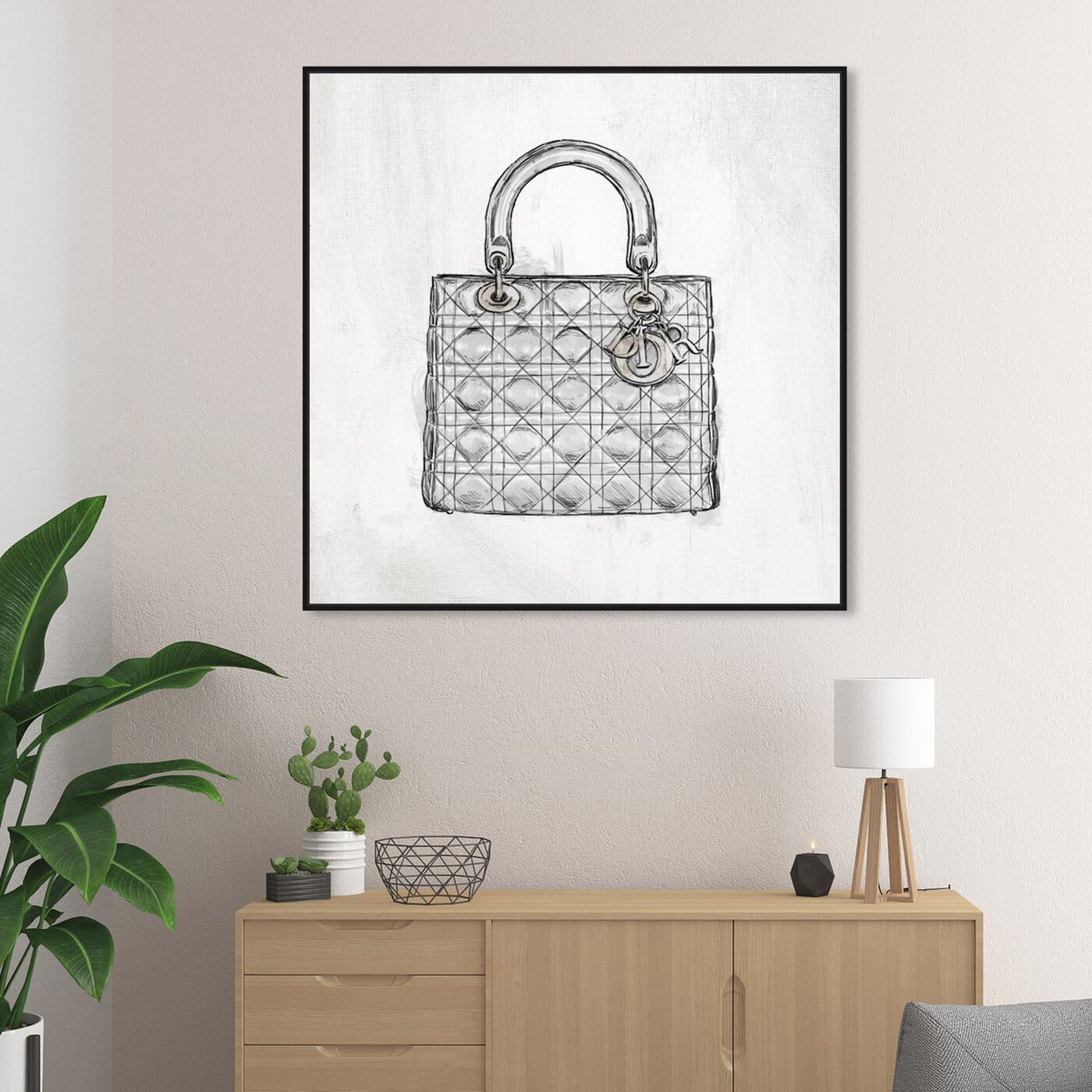 Hanging view of Christian's Essentials White featuring fashion and glam and handbags art.