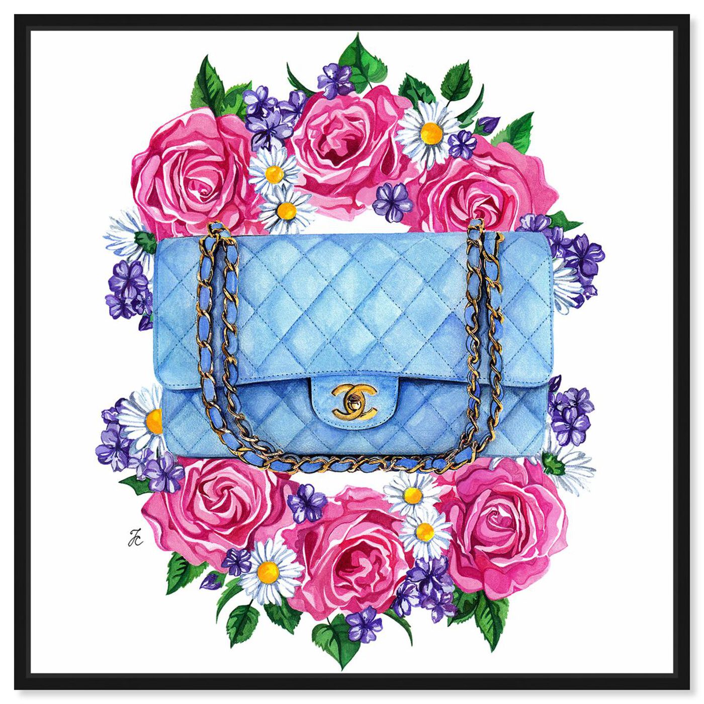 Front view of Doll Memories - Pastel Blue Bag featuring fashion and glam and handbags art.