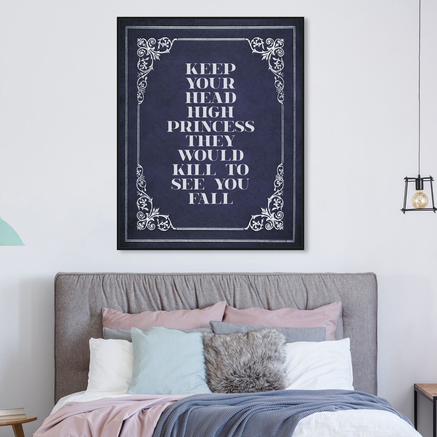 Hanging view of Head High featuring typography and quotes and inspirational quotes and sayings art.