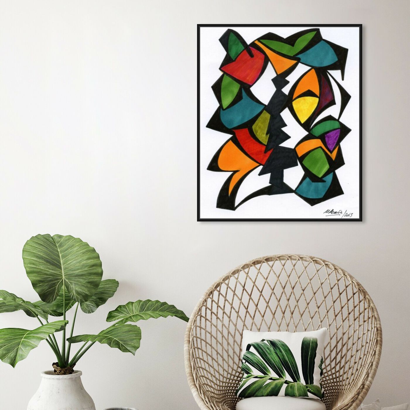 Hanging view of Rhythmus featuring abstract and shapes art.