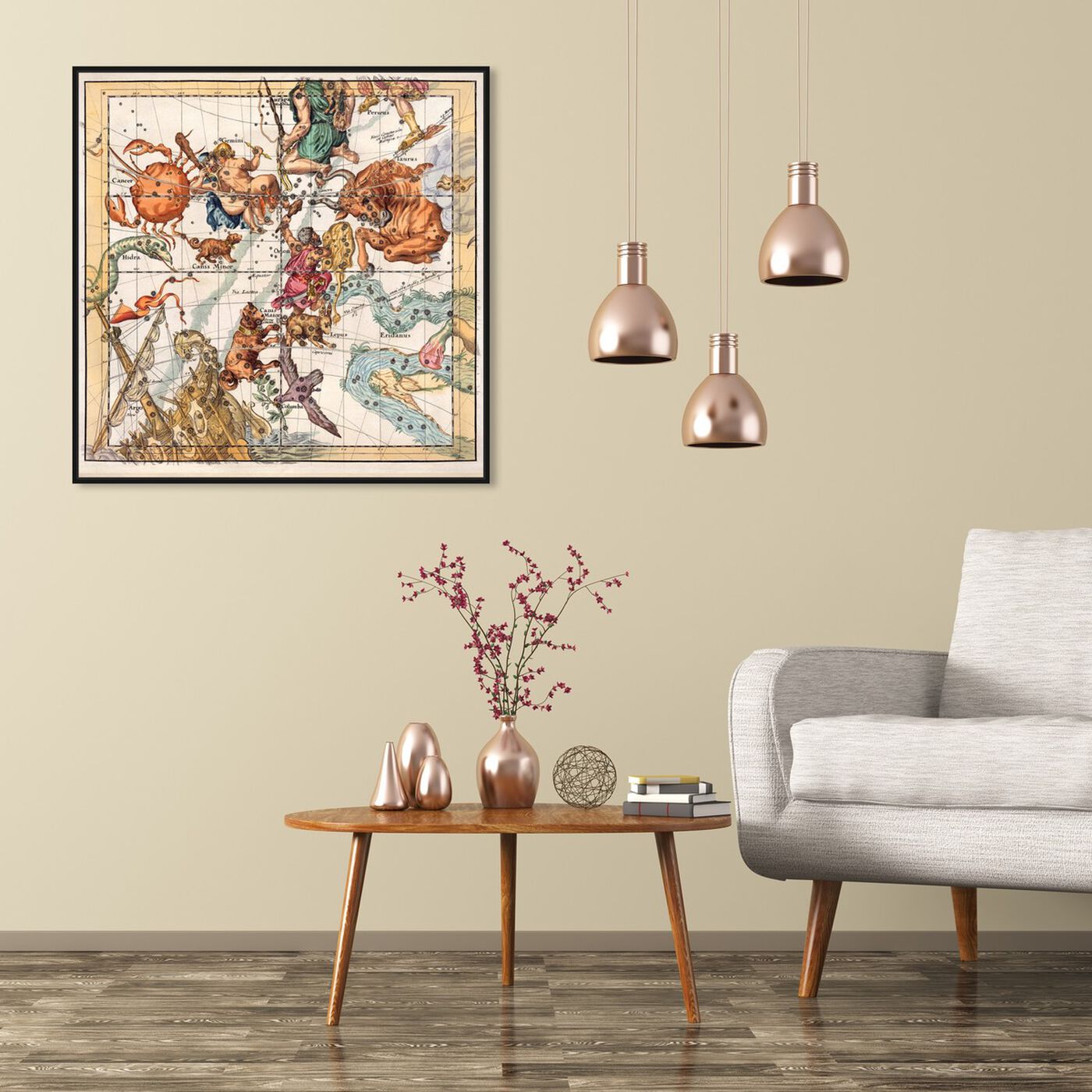 Hanging view of Taurus Cancer and Gemini featuring spiritual and religious and zodiac art.