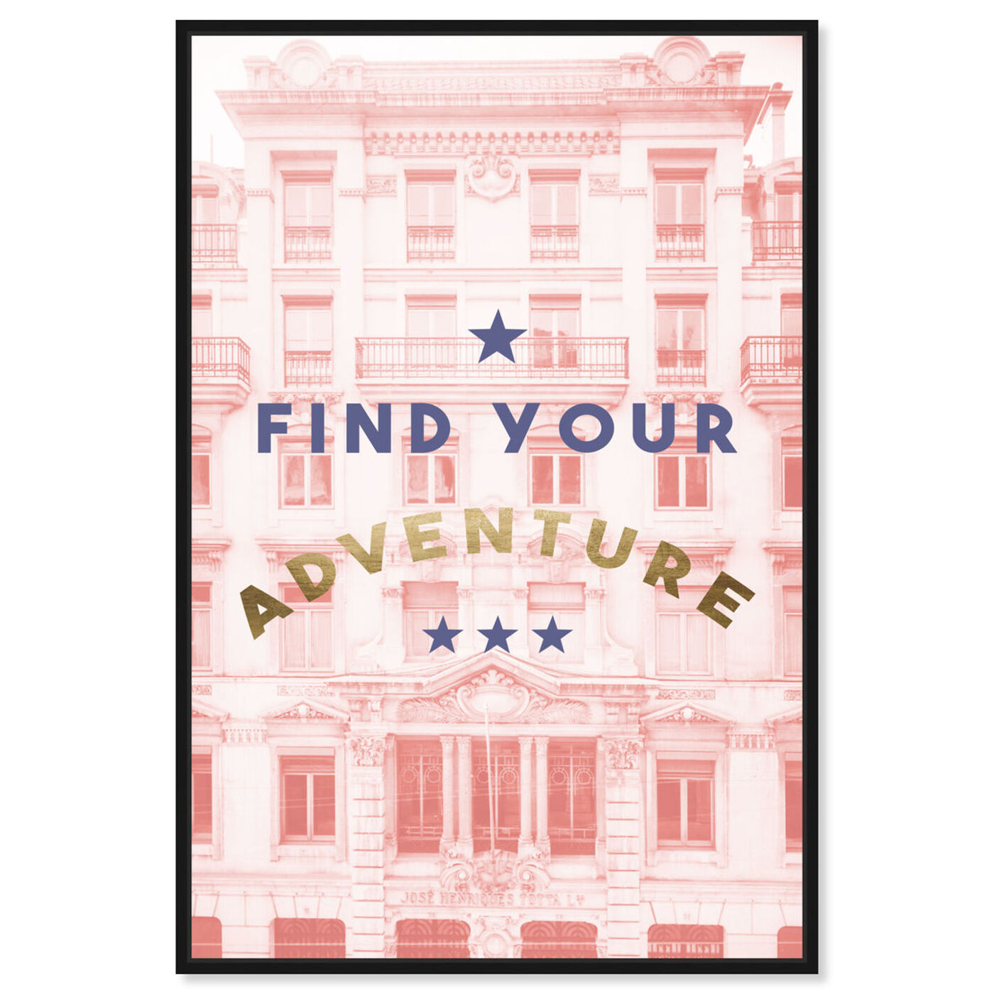 Front view of Find Your Adventure Blush featuring typography and quotes and motivational quotes and sayings art.