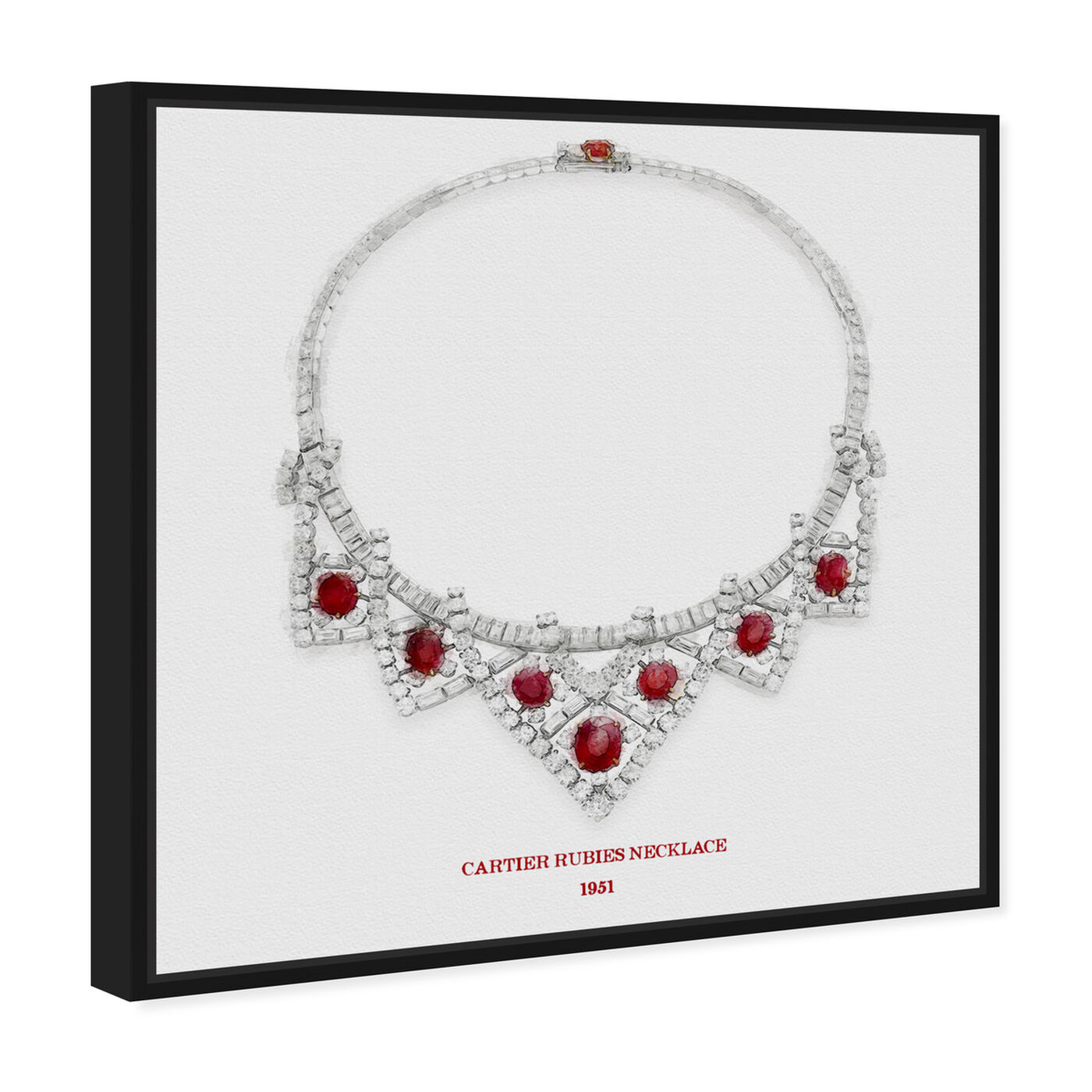 Angled view of Rubies Necklace 1951 featuring fashion and glam and jewelry art.