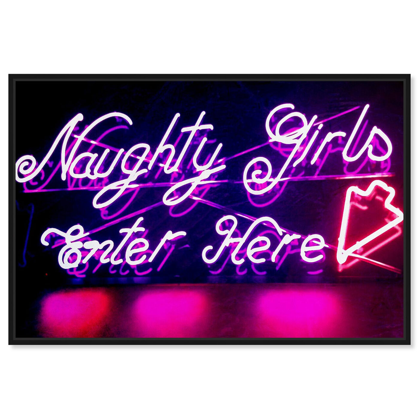 Front view of Naughty Girls featuring typography and quotes and funny quotes and sayings art.