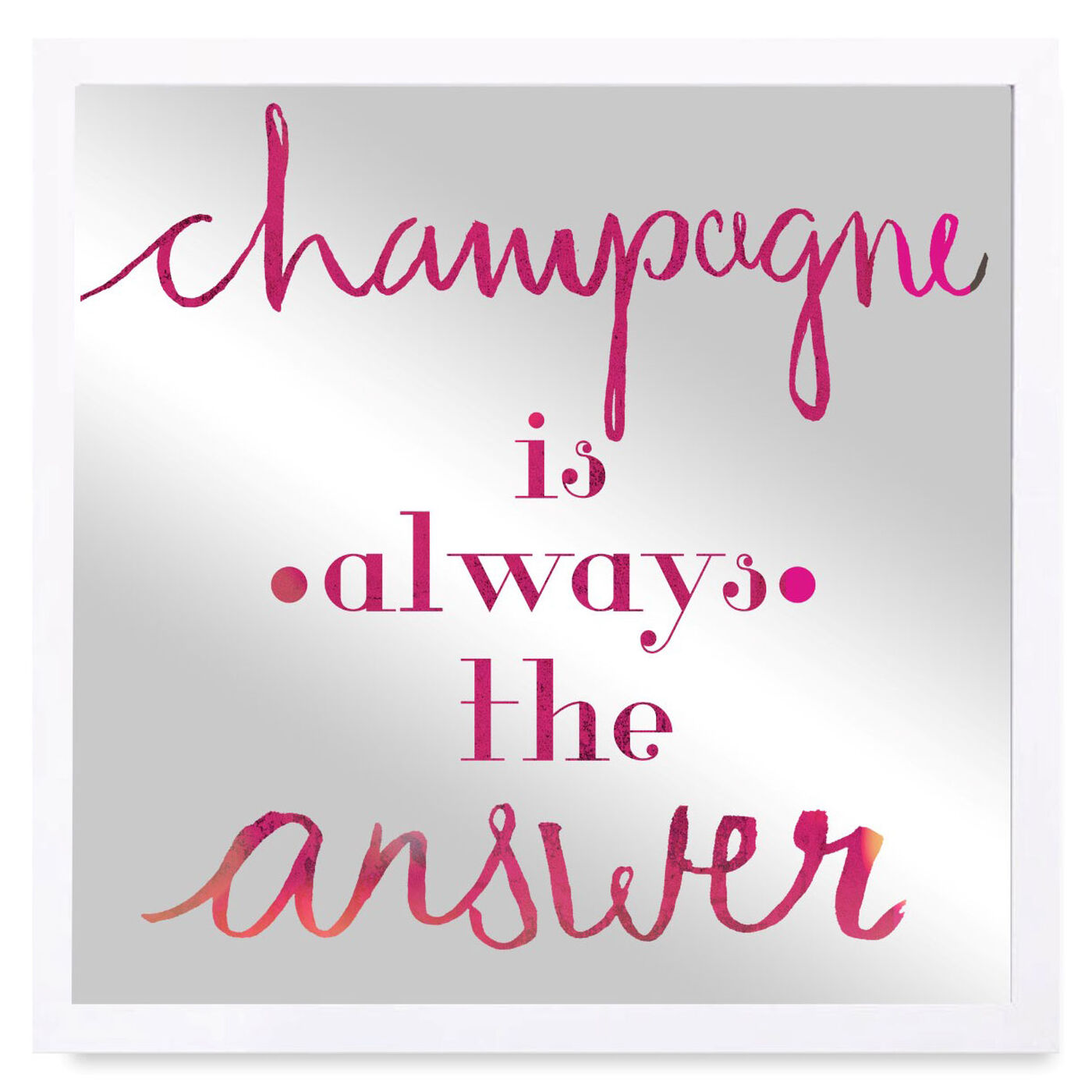 Front view of Champagne is the Answer featuring typography and quotes and funny quotes and sayings art.