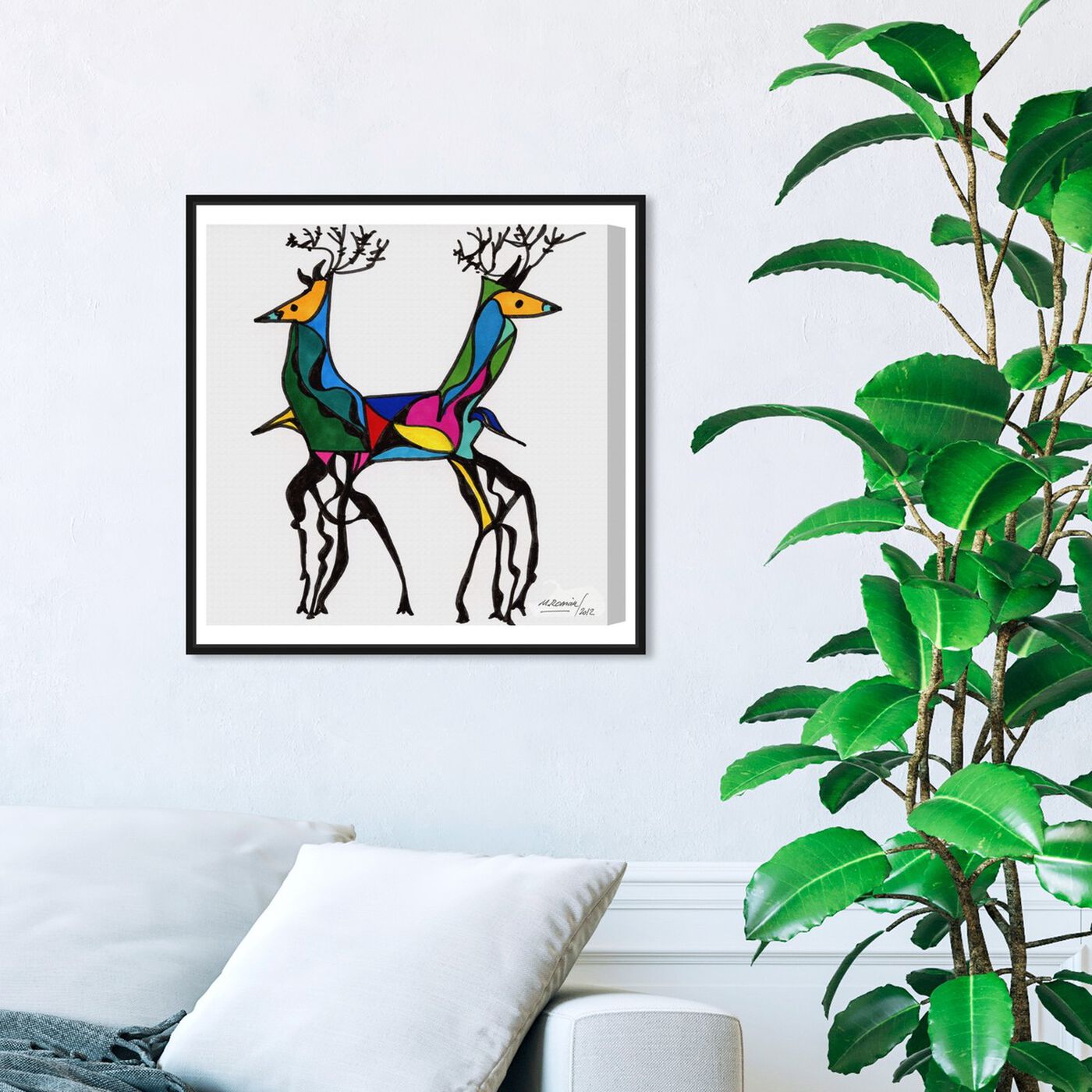 Hanging view of Be Deer featuring animals and zoo and wild animals art.