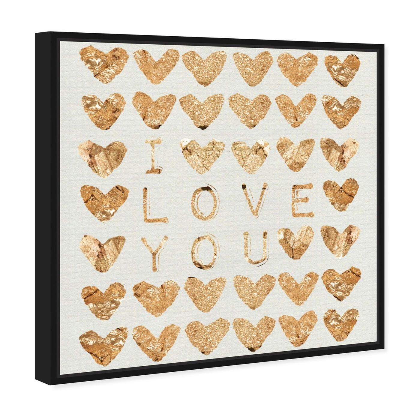 Angled view of I Love You Gold featuring fashion and glam and hearts art.