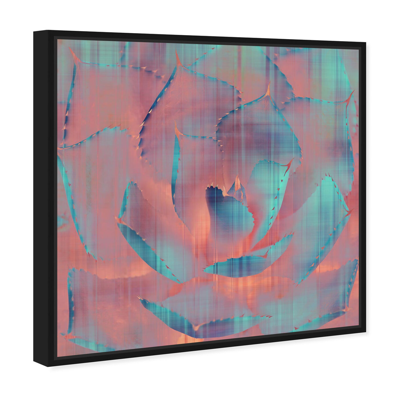 Angled view of Pastel Cactus featuring abstract and paint art.