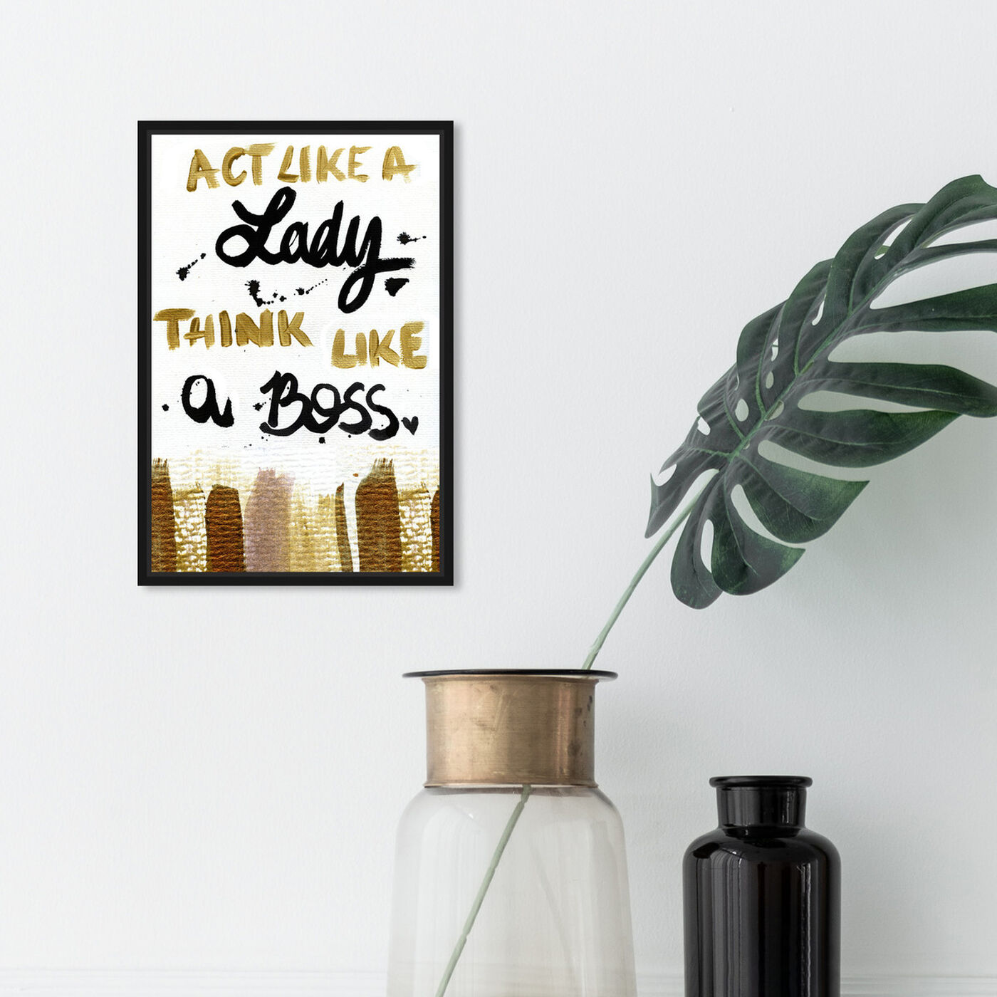 Hanging view of Boss Lady  featuring typography and quotes and empowered women quotes and sayings art.
