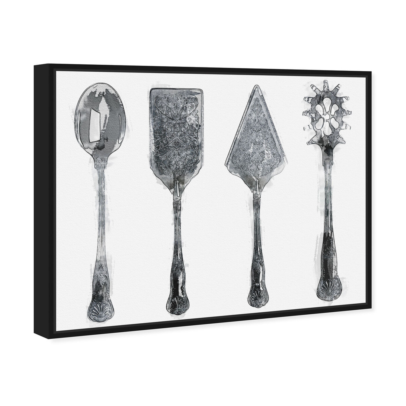 Angled view of Vintage Utensil Collection featuring food and cuisine and cooking and chef art.