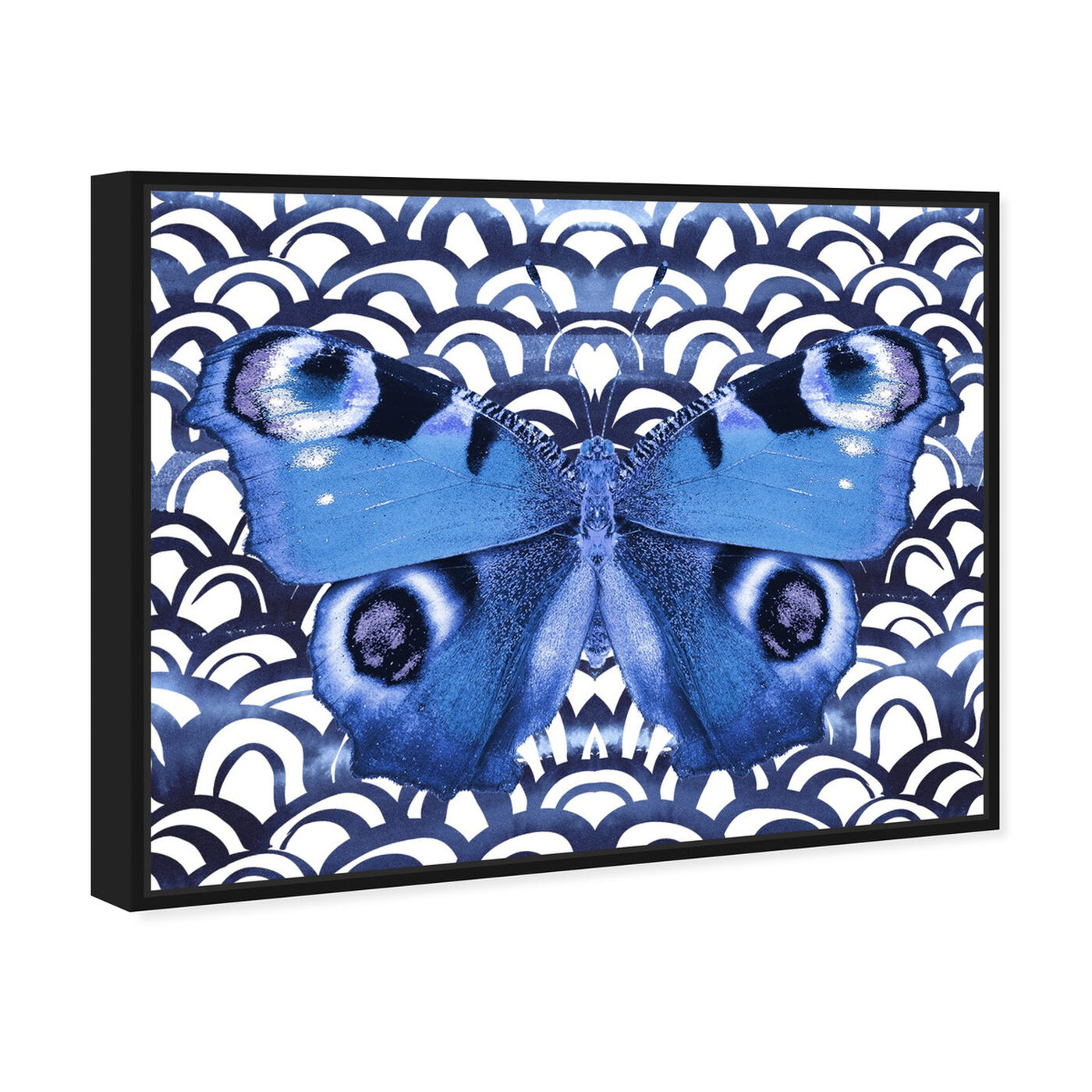 Angled view of Butterfly Indigo featuring animals and insects art.