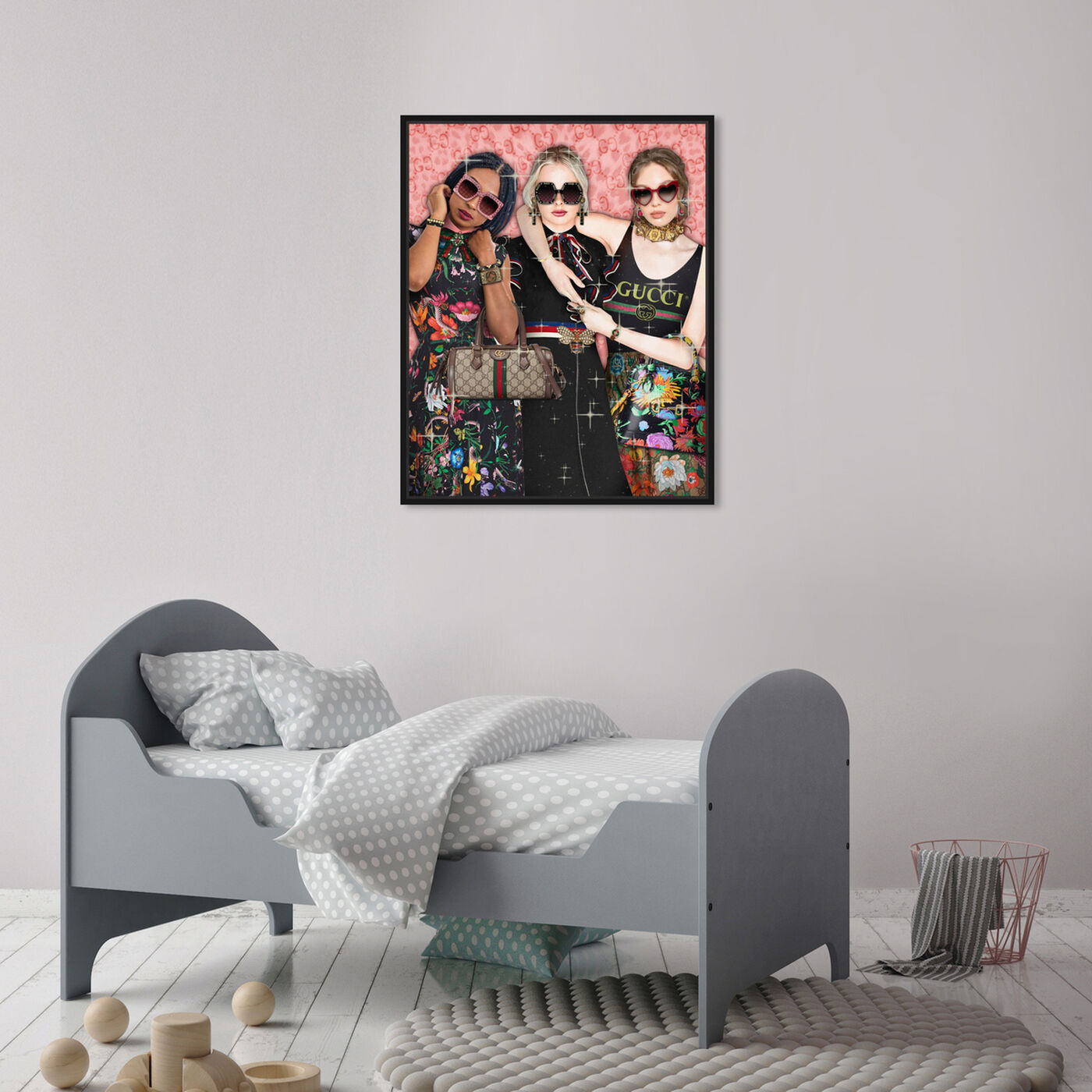Hanging view of Colorful Trio featuring fashion and glam and runway art.