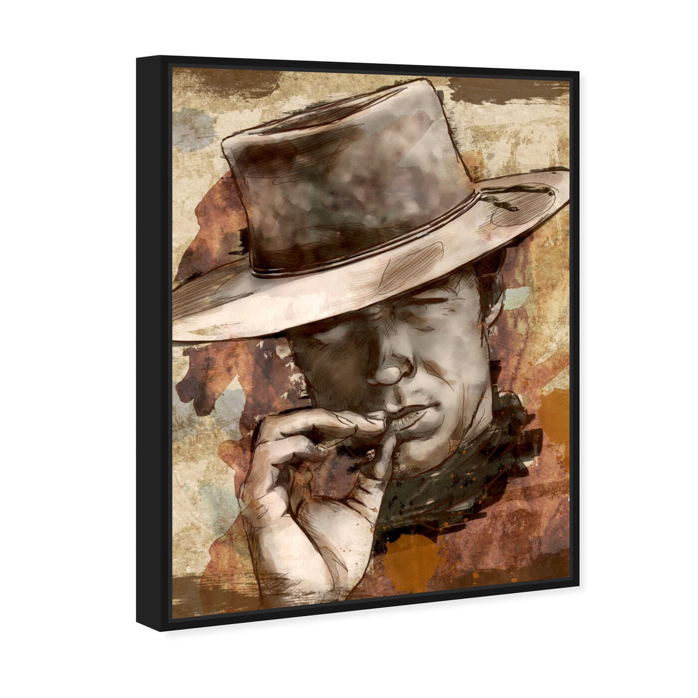 Angled view of Cowboy featuring people and portraits and professions art.