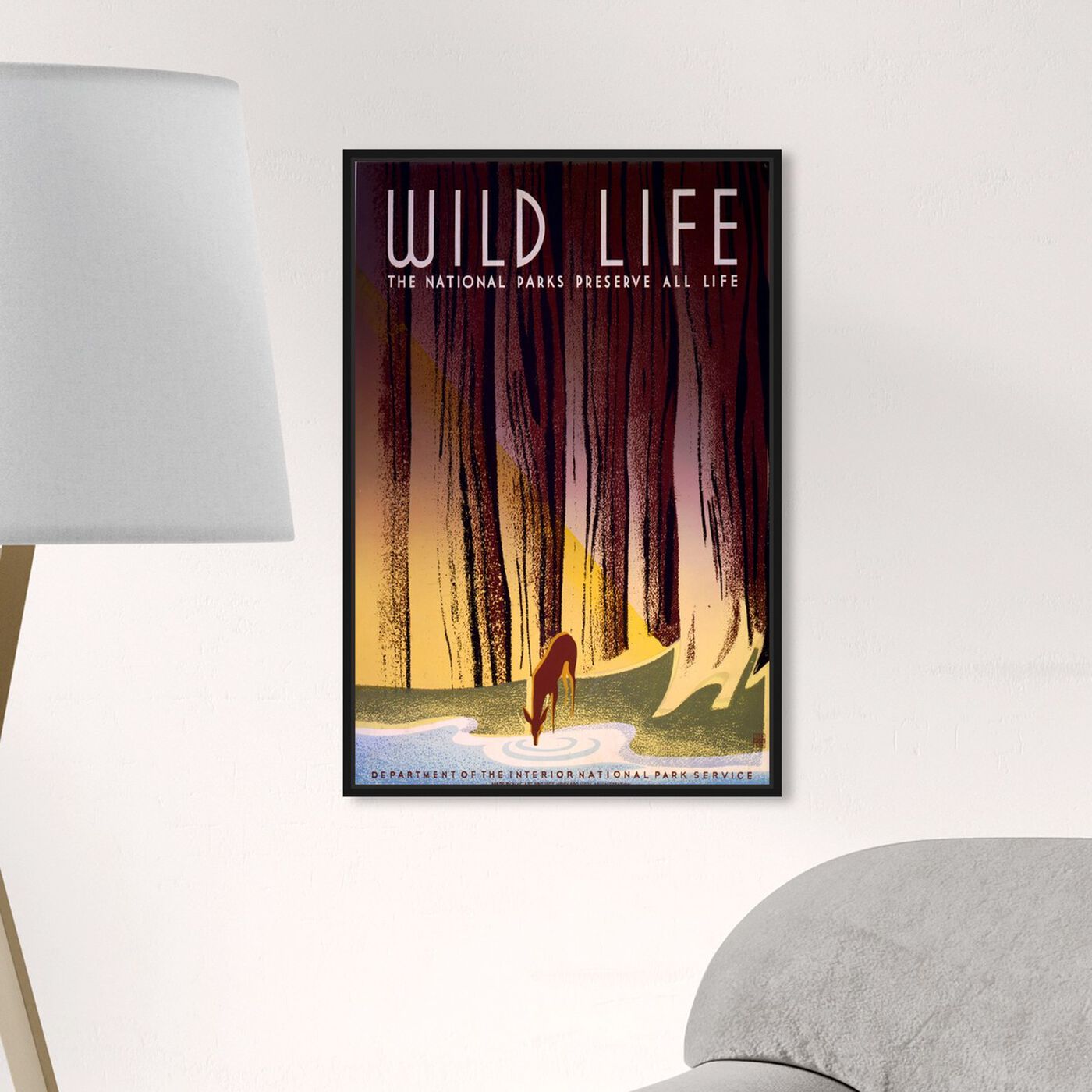Hanging view of Preserve America's Wildlife featuring advertising and posters art.