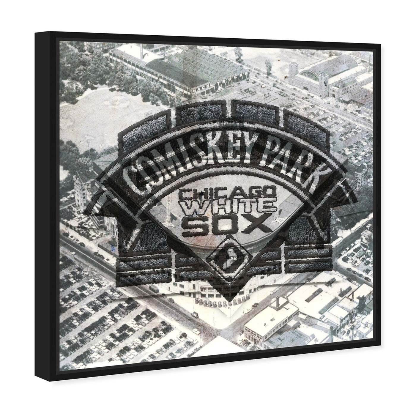 Angled view of Comiskey Park White Sox featuring cities and skylines and united states cities art.