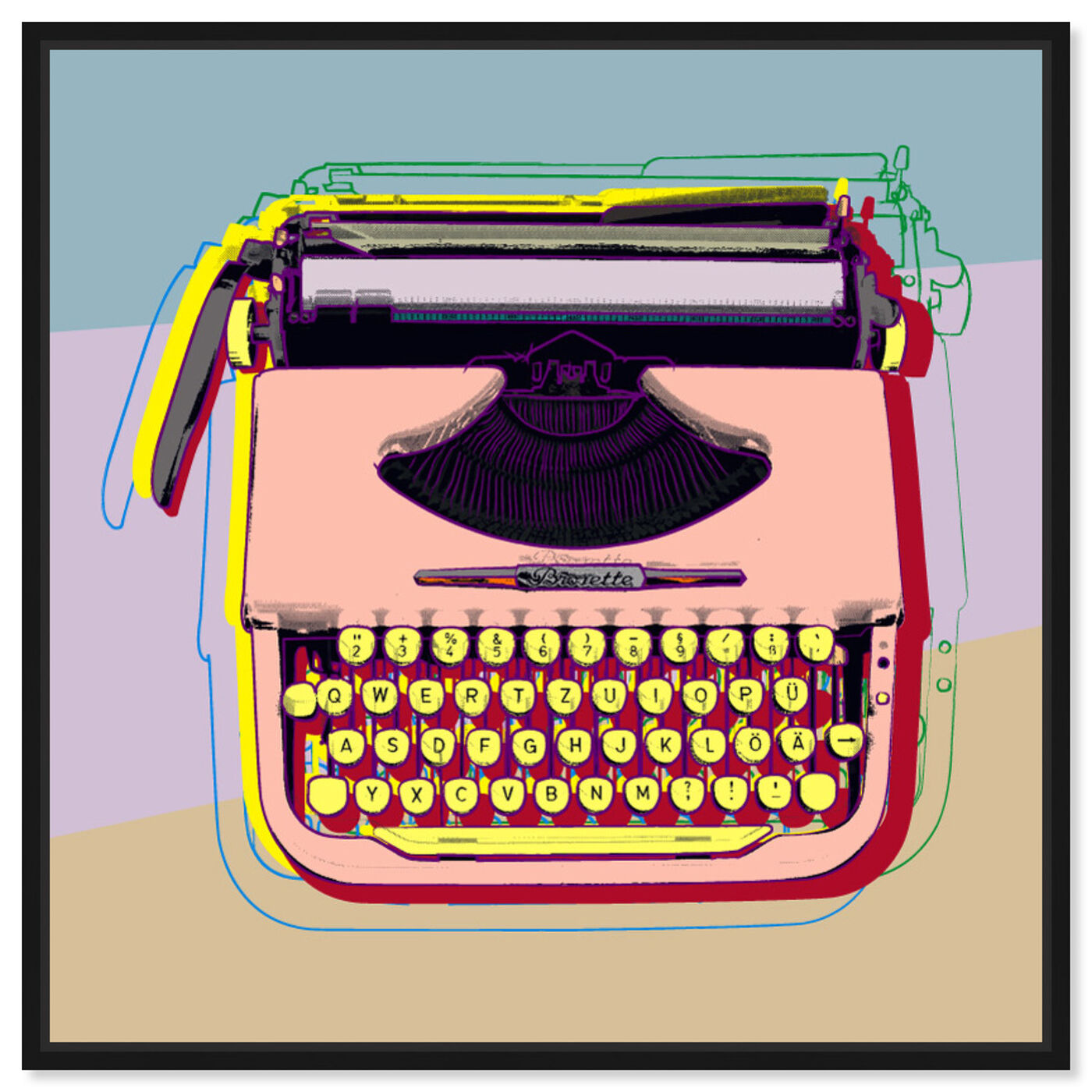 Front view of Pastel Type Writer featuring entertainment and hobbies and writing art.