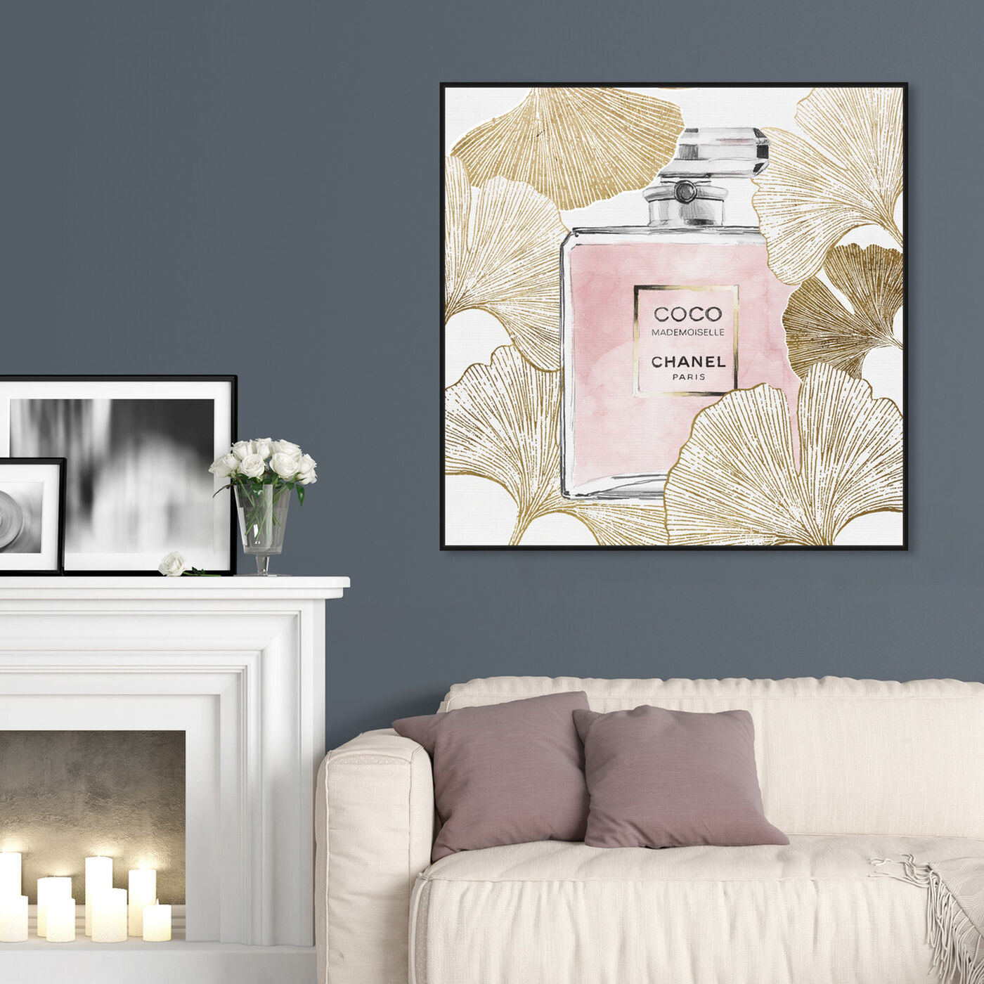 Hanging view of Gold Pink Ginkcoco featuring fashion and glam and perfumes art.