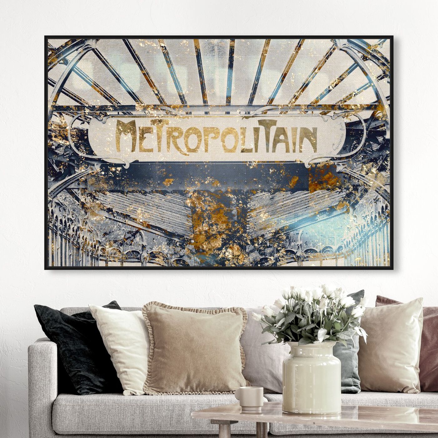 Hanging view of Metropolitain Gold featuring architecture and buildings and united states buildings art.