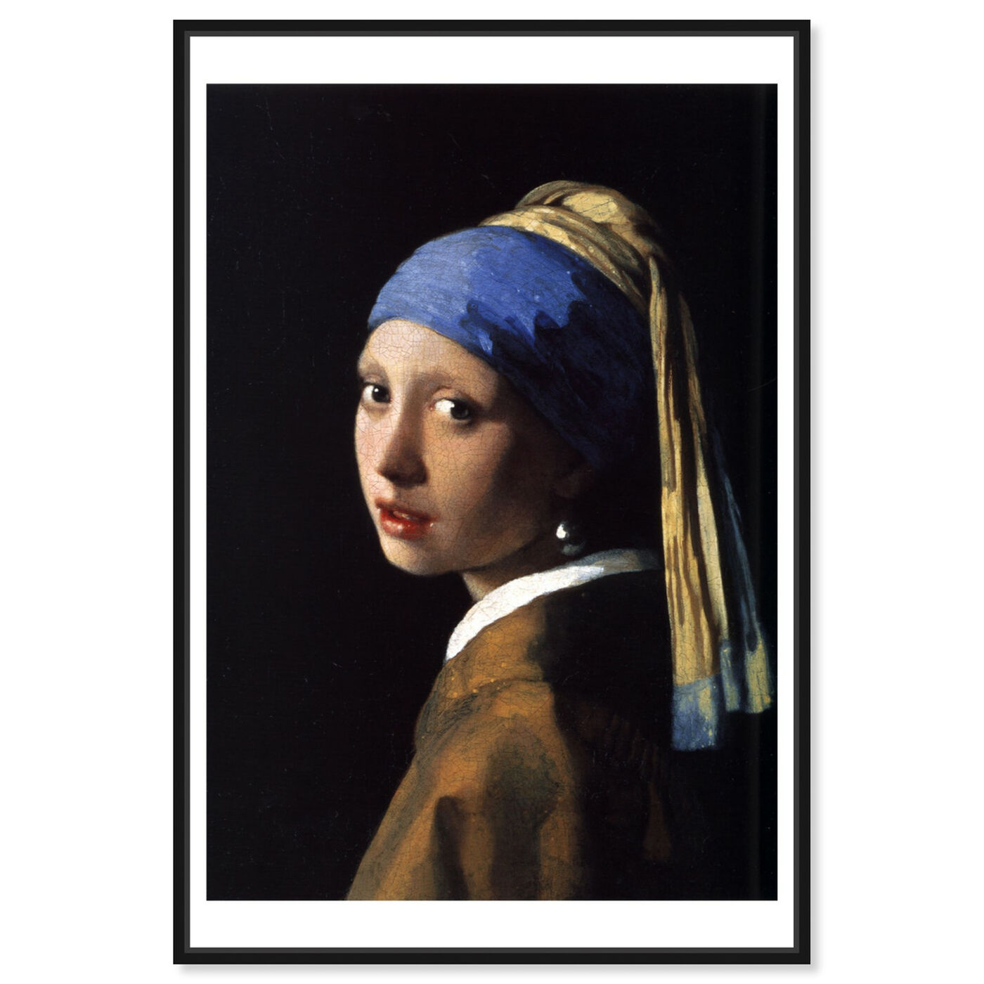 Front view of Vermeer - Girl With The Pearl Earring featuring classic and figurative and renaissance art.