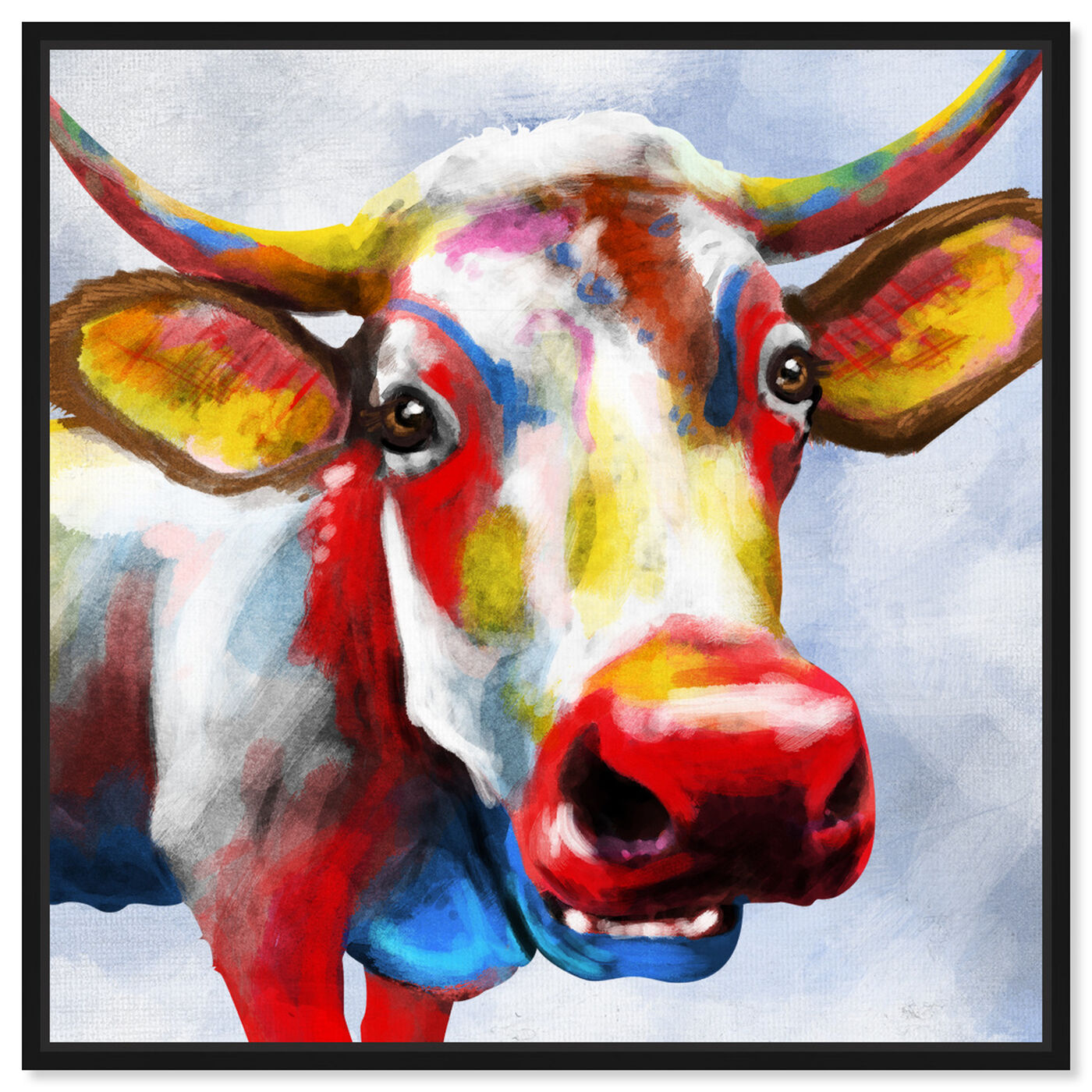 Front view of Color Spash Bovine featuring animals and farm animals art.