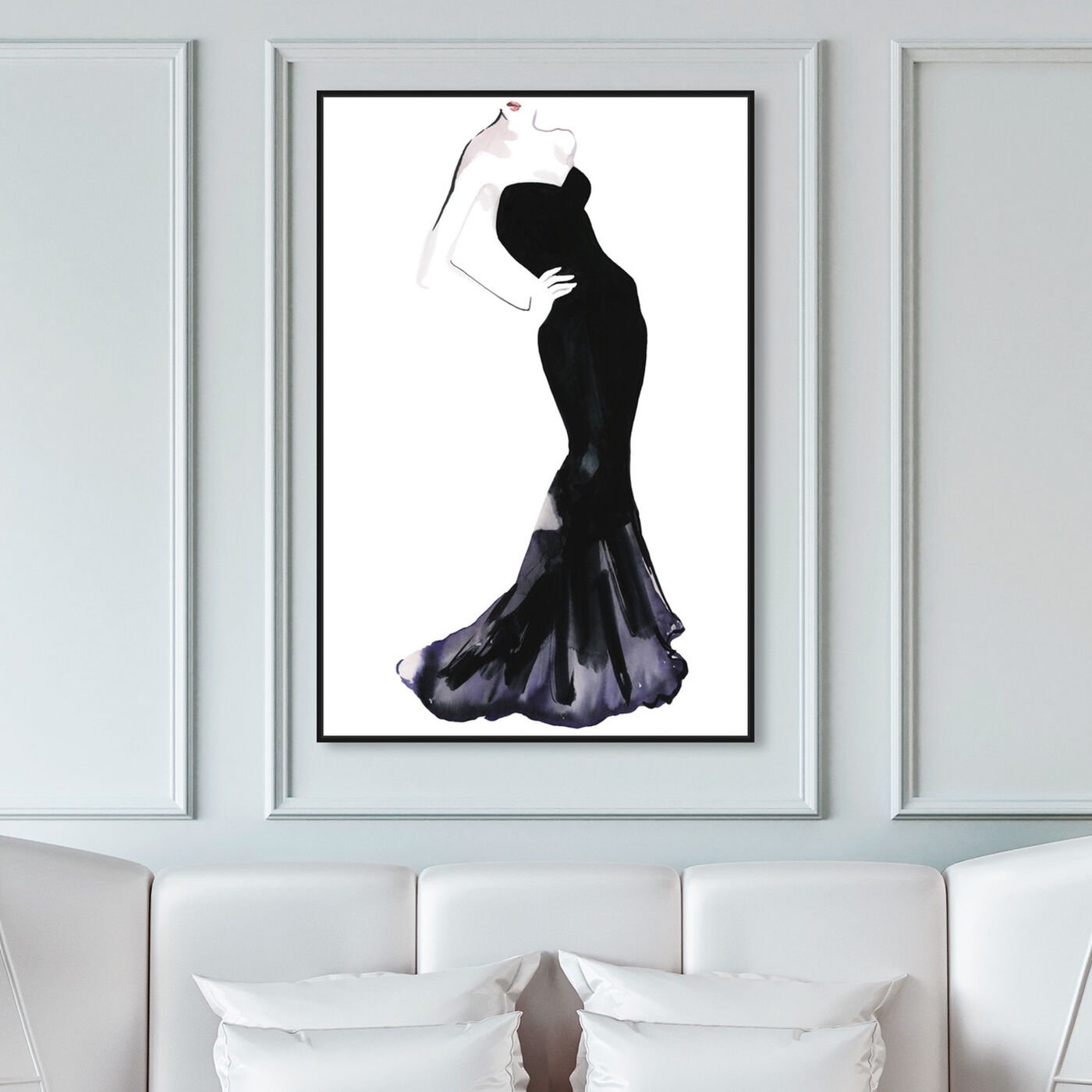 Hanging view of Black Dress - Gill Bay featuring fashion and glam and dress art.