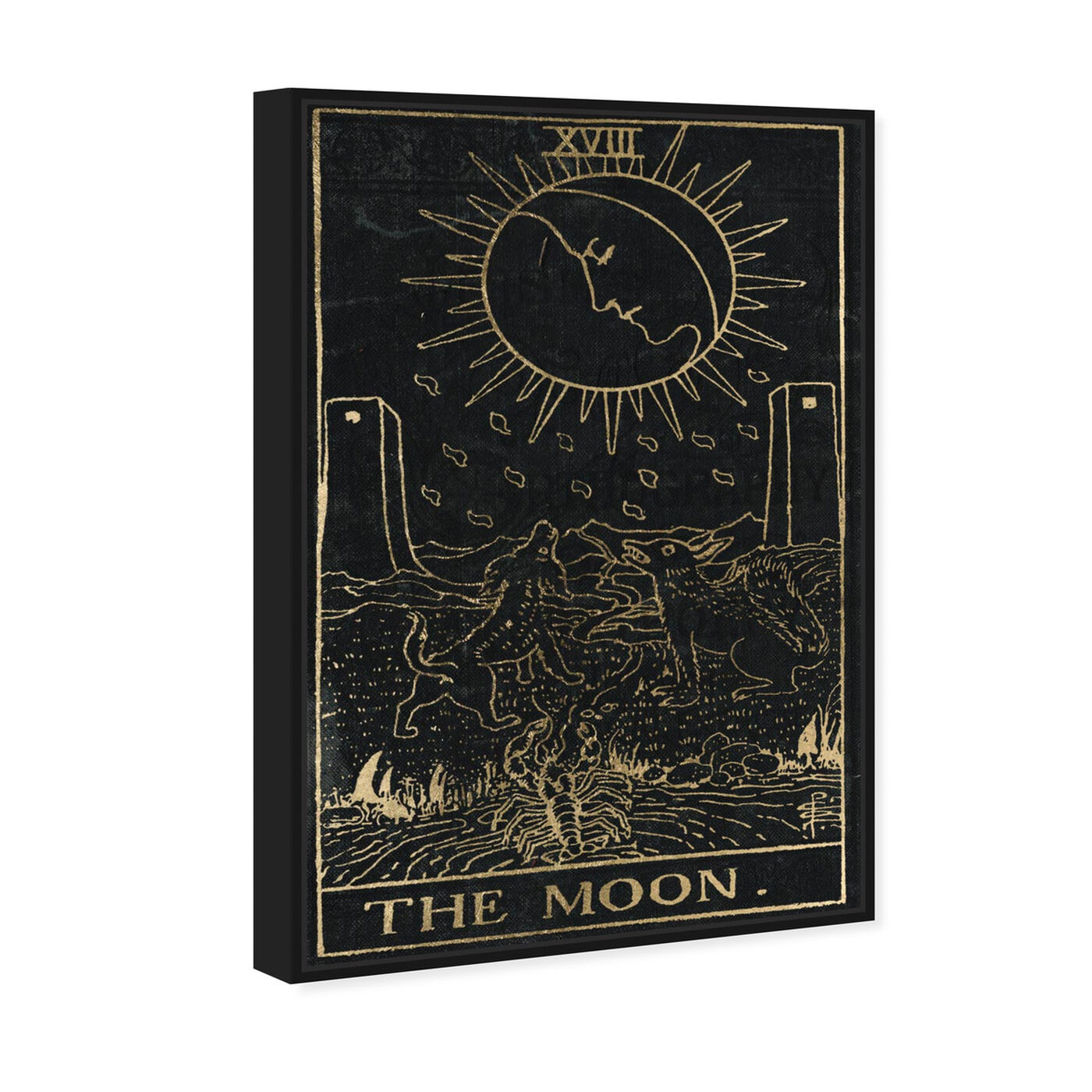 Angled view of The Moon Tarot featuring spiritual and religious and astrology art.