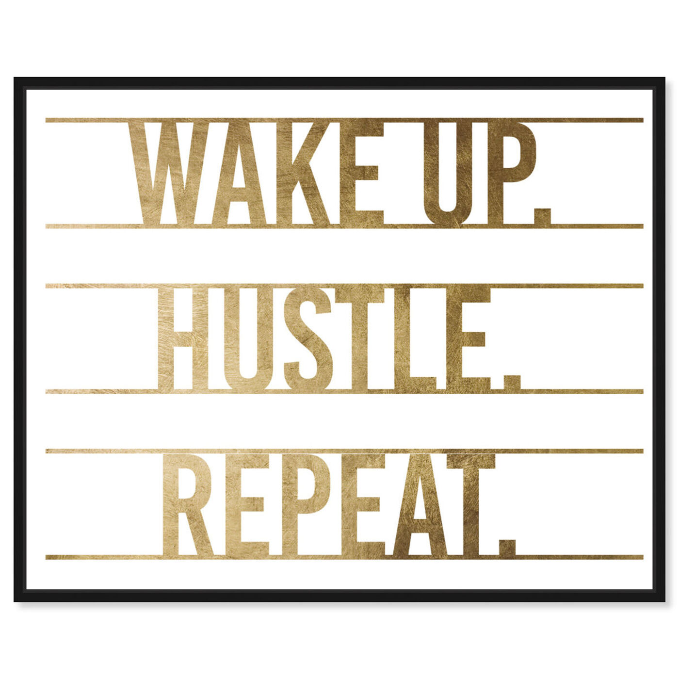 Front view of Hustle and Repeat featuring typography and quotes and inspirational quotes and sayings art.