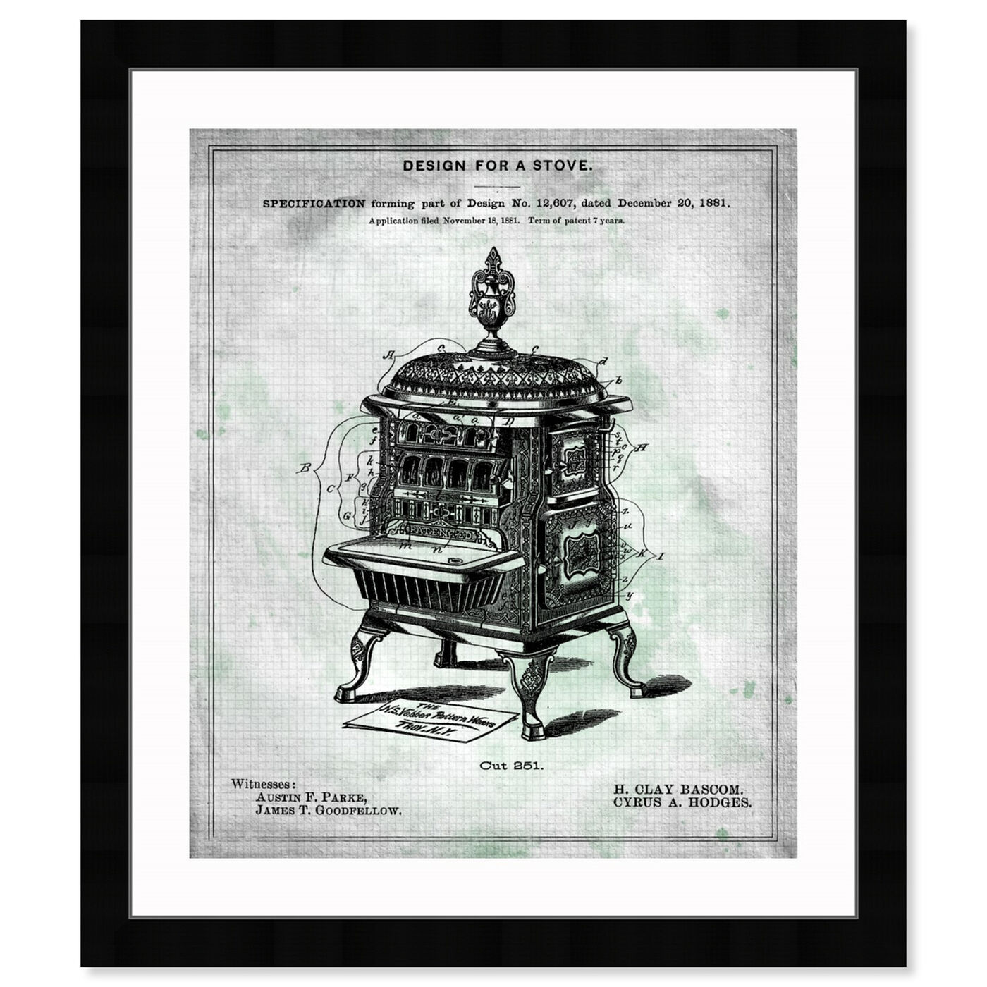 Front view of Design for a Stove II 1881 featuring food and cuisine and kitchen art.