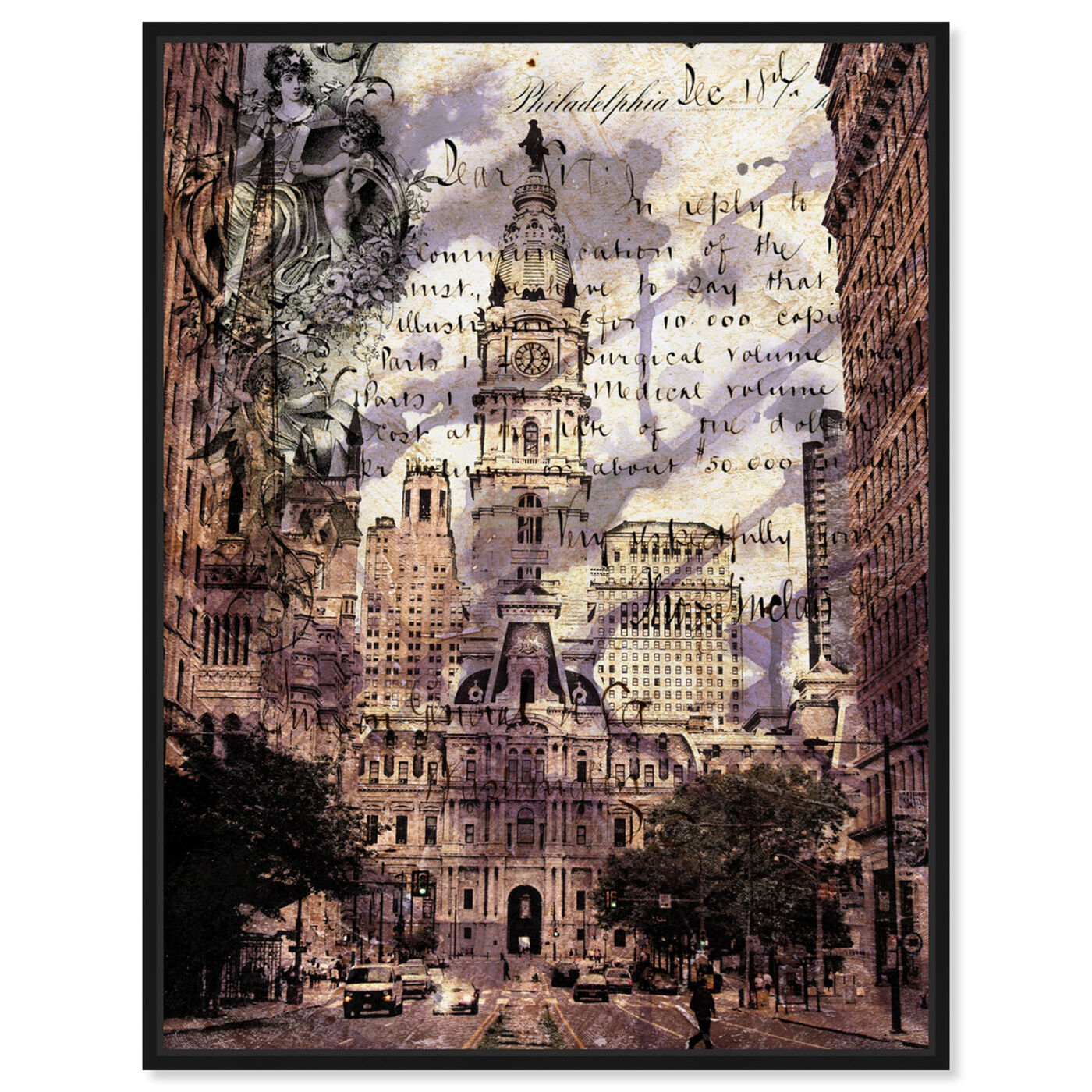 Front view of Philadelphia Town Hall featuring cities and skylines and united states cities art.