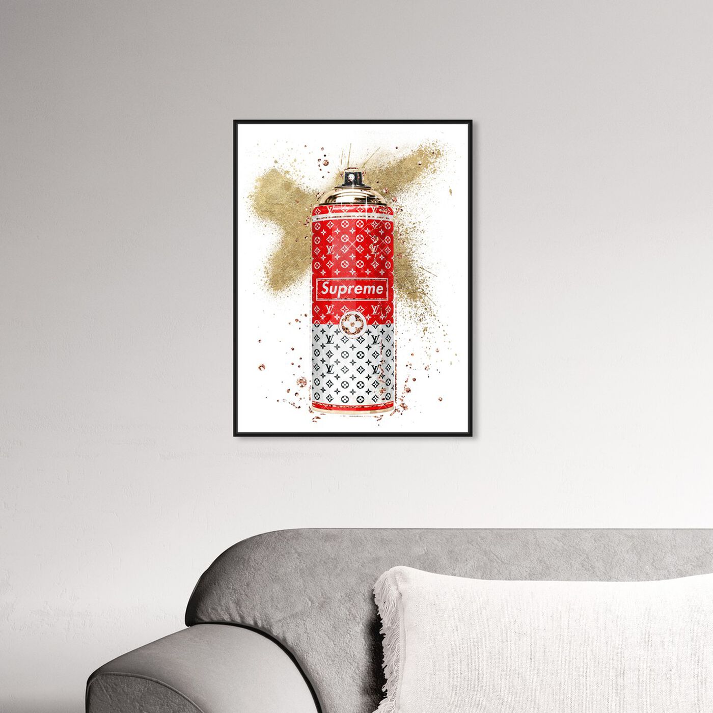 Hanging view of Glam Spray Red featuring fashion and glam and lifestyle art.