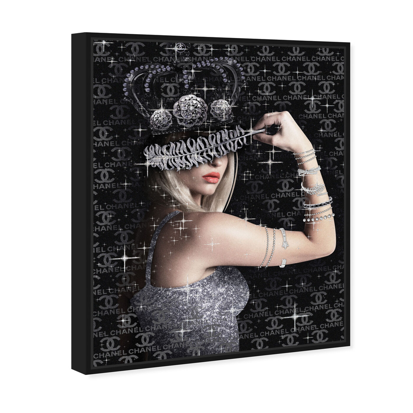 Angled view of Diamond Queen featuring fashion and glam and runway art.